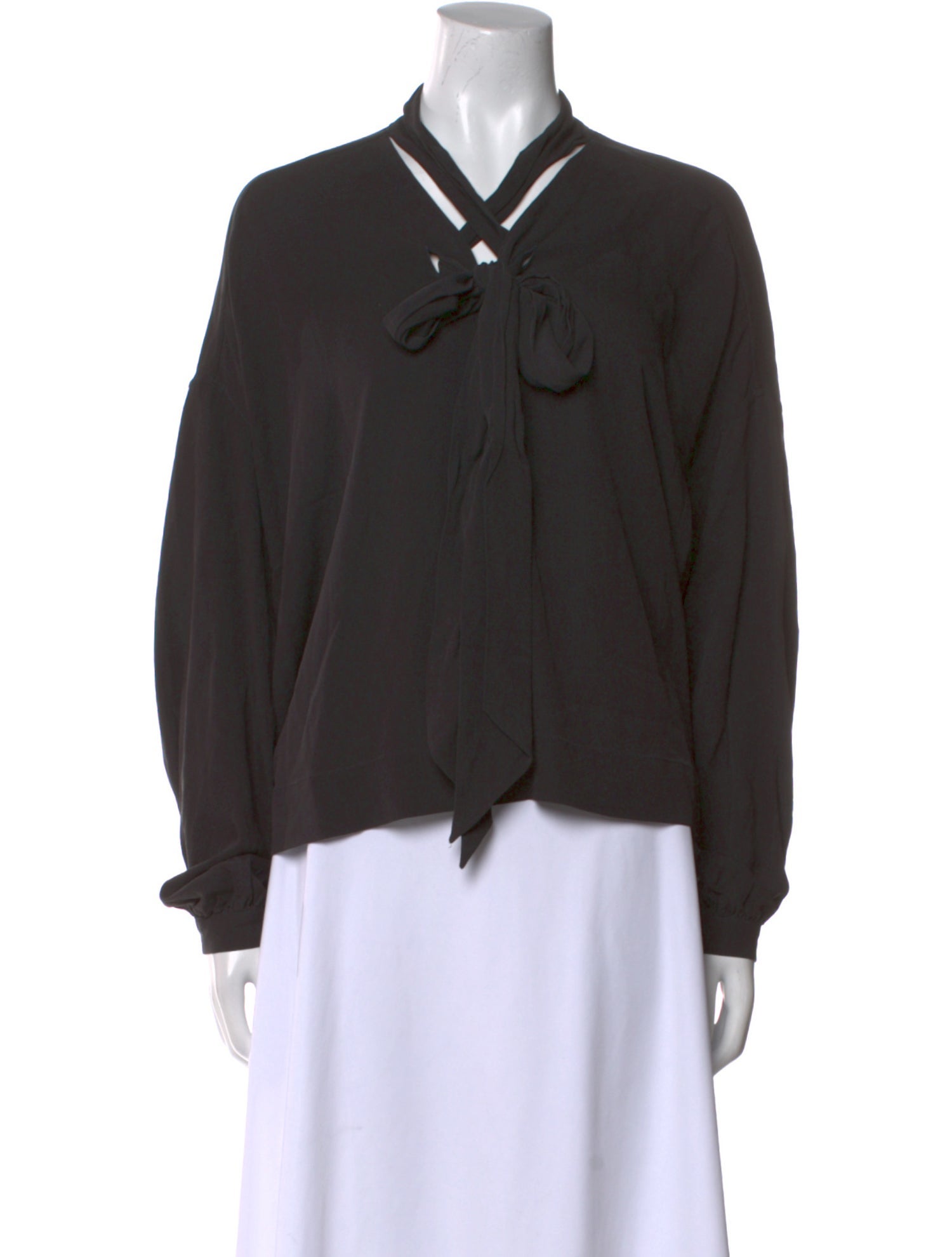 Balenciaga Silk V-Neck Blouse