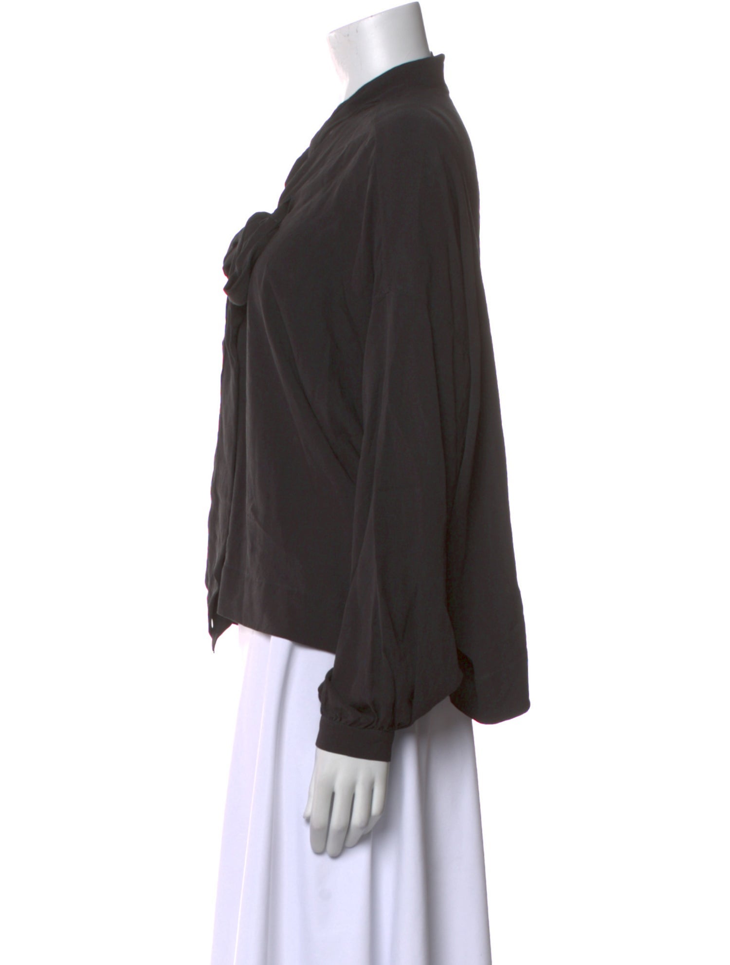 Balenciaga Silk V-Neck Blouse