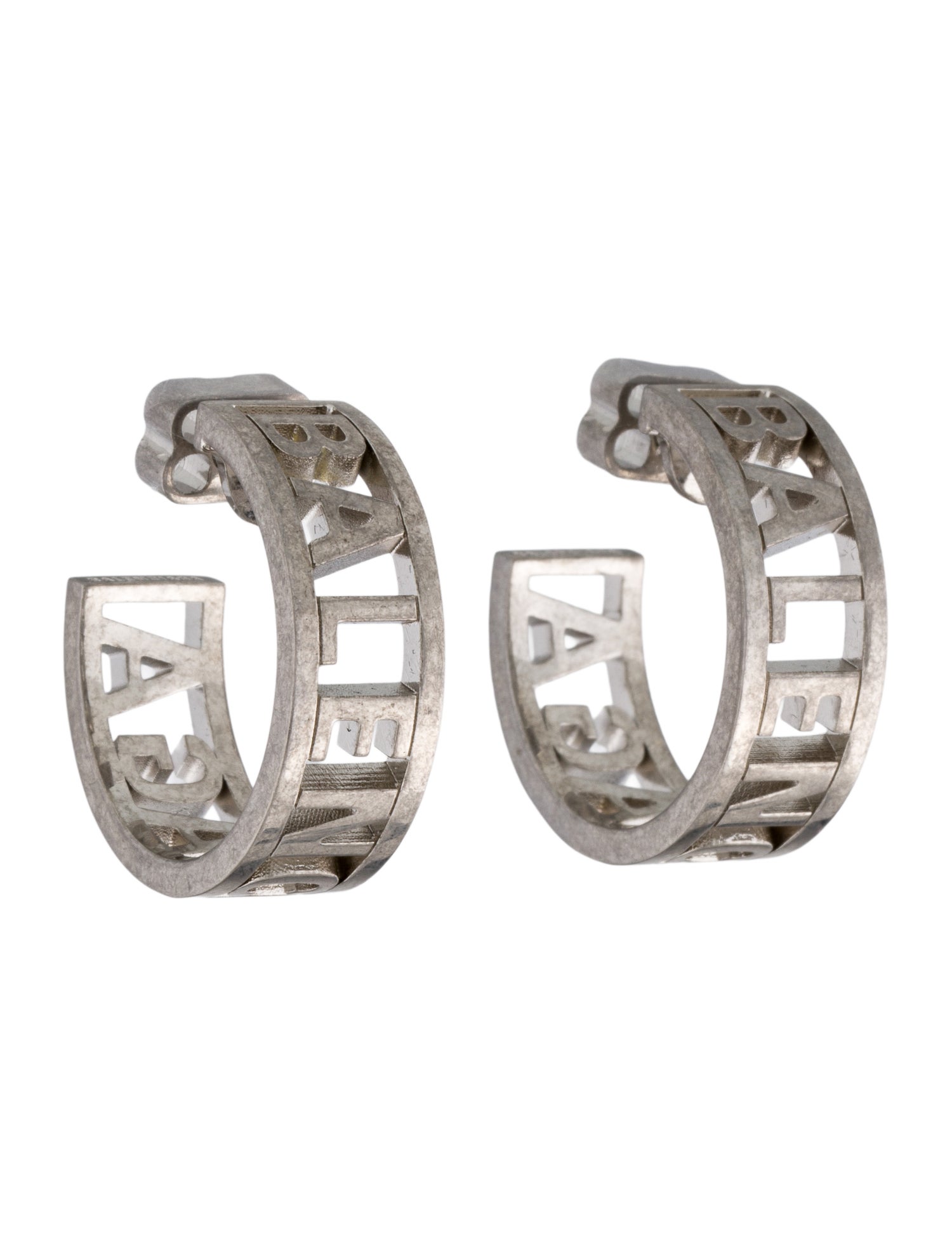 Balenciaga Logo Hoop Earrings