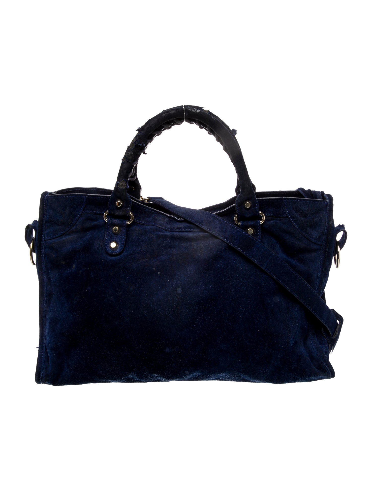 Balenciaga Suede Motocross Classic City - Blue Handle Bags