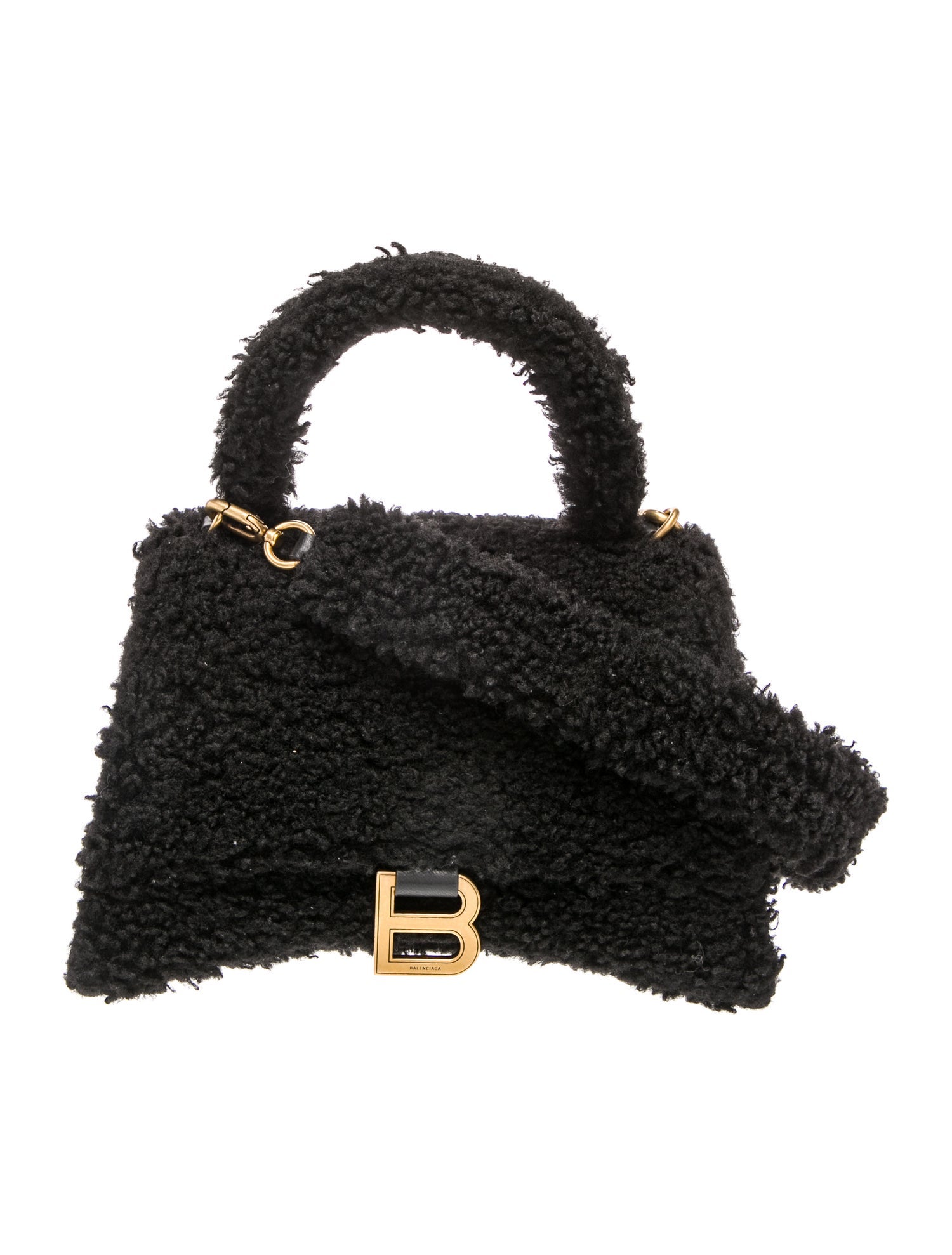 Balenciaga Faux Fur Top Handle Bag