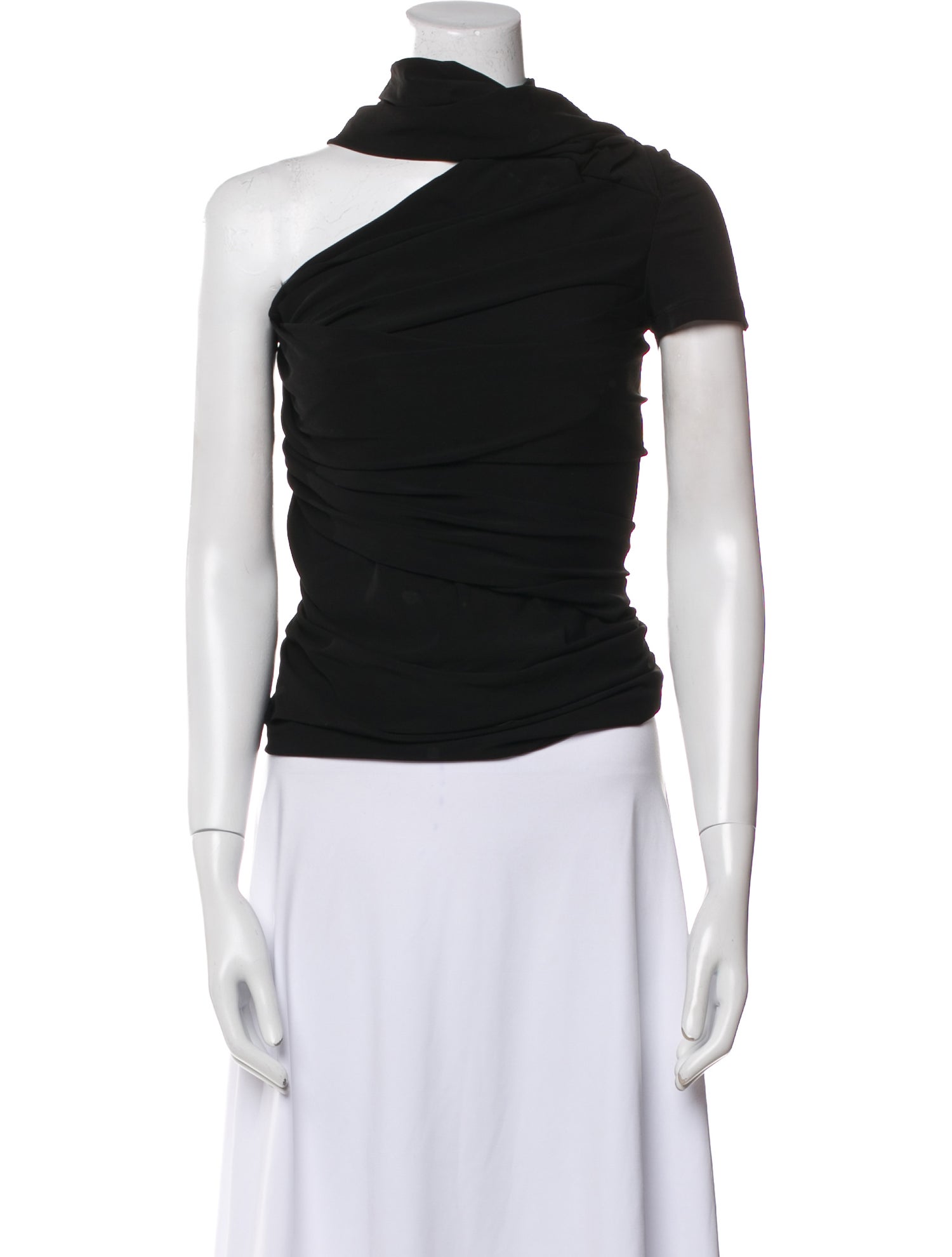 Balenciaga 2018 One-Shoulder Crop Top