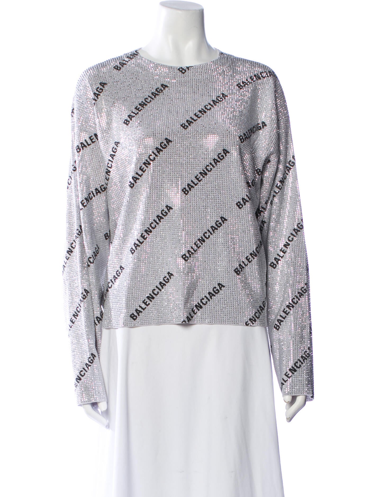 Balenciaga 2022 All-Over Logo Sweatshirt