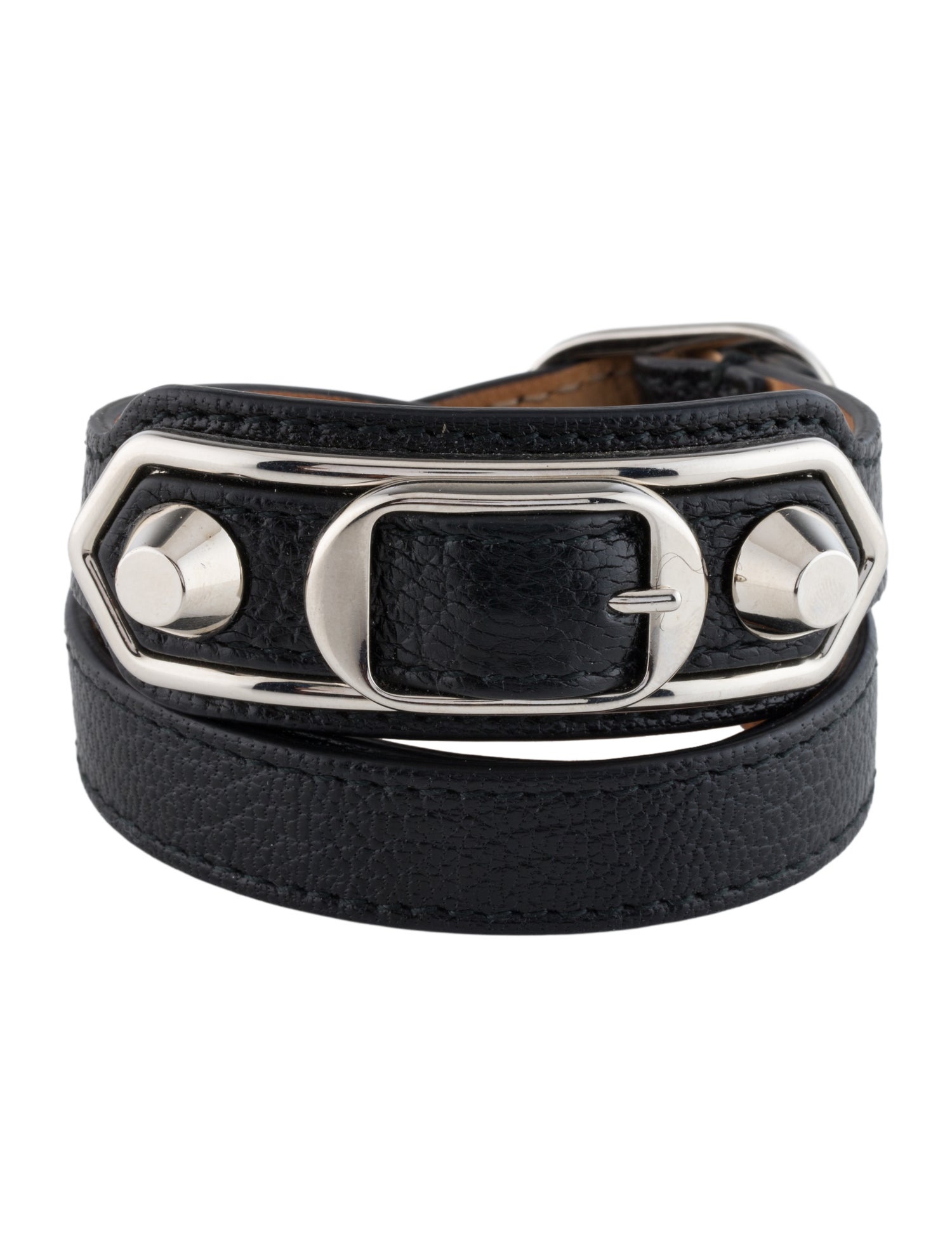 Balenciaga Leather Arena Triple Tour Bracelet