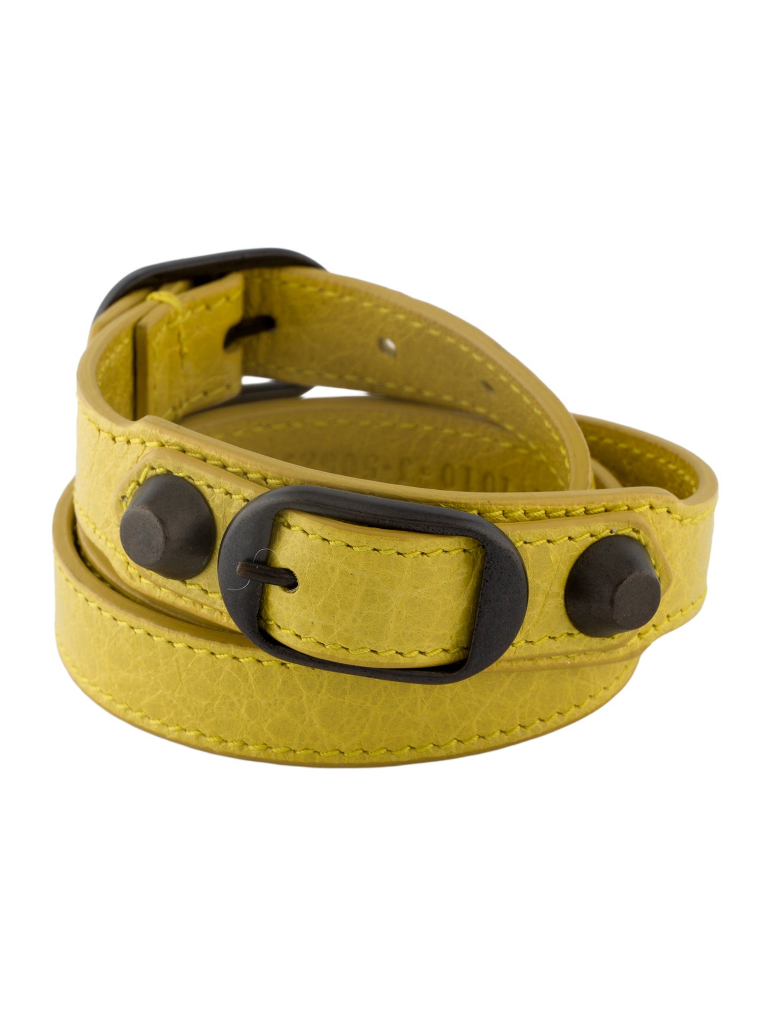 Balenciaga Leather City Triple Wrap Bracelet