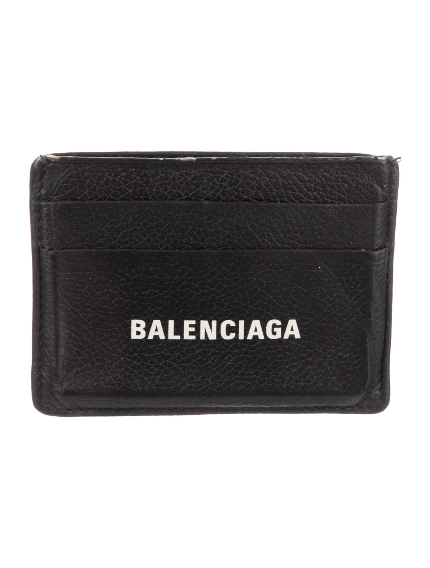 Balenciaga Signature Logo Leather Card Holder