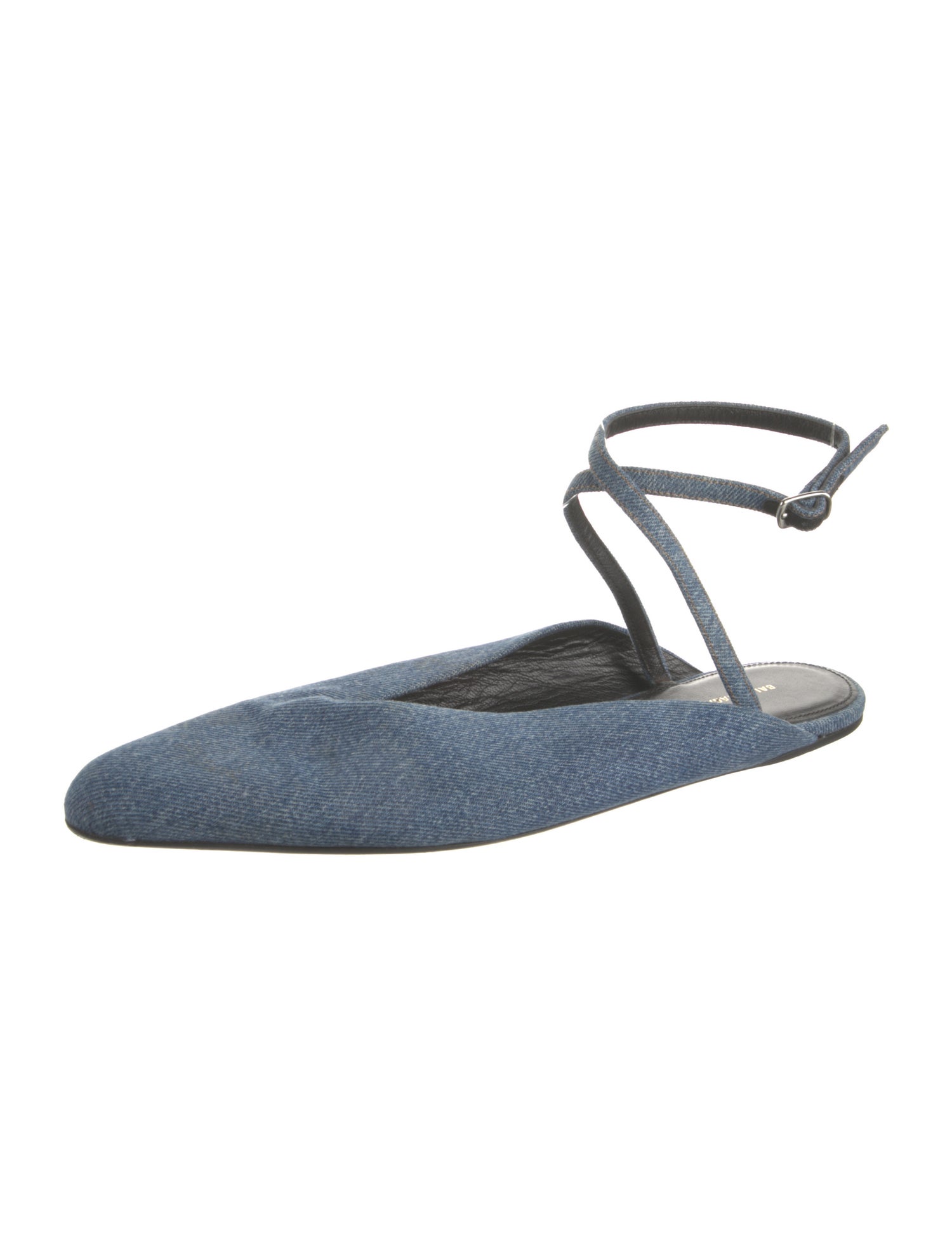 Balenciaga Denim Slingback Flats