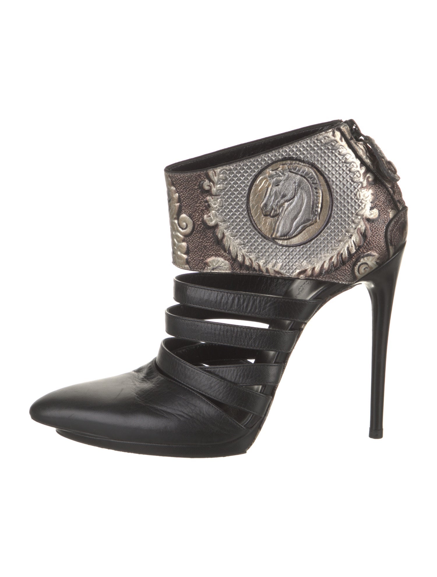 Balenciaga Leather Graphic Print Pumps - Black Pumps, Shoes