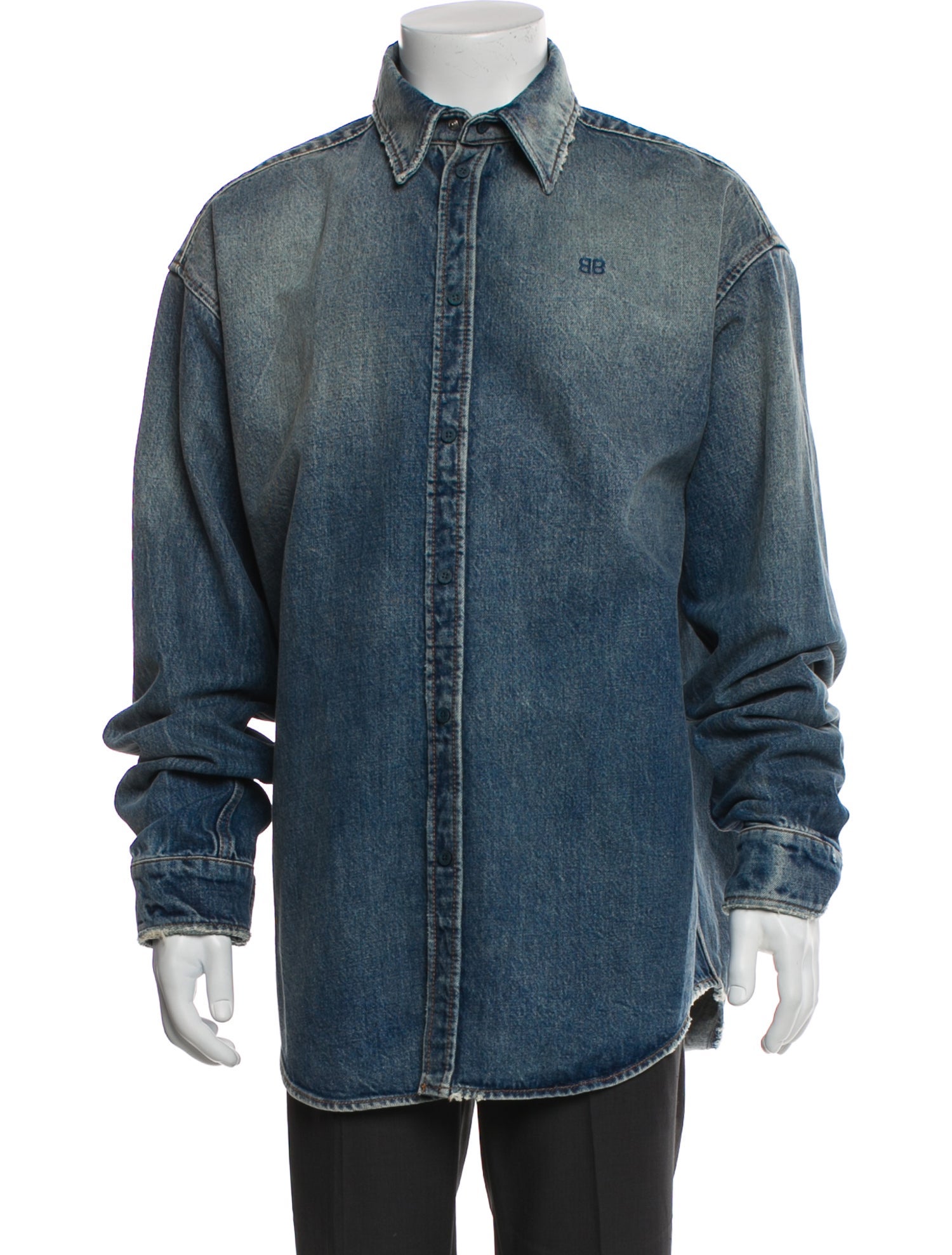 Balenciaga 2021 Tie-Dye Print Denim Shirt
