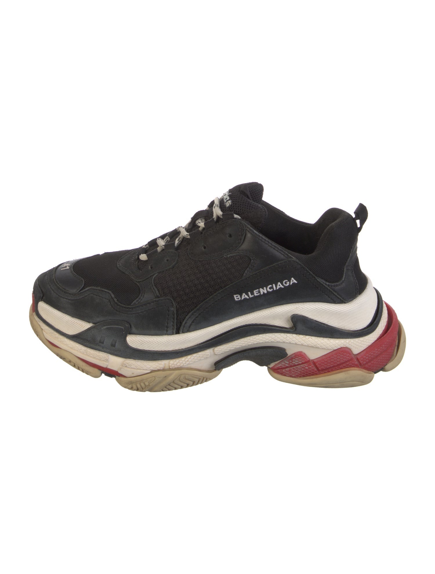 Balenciaga Triple S 'Black Red' Chunky Sneakers
