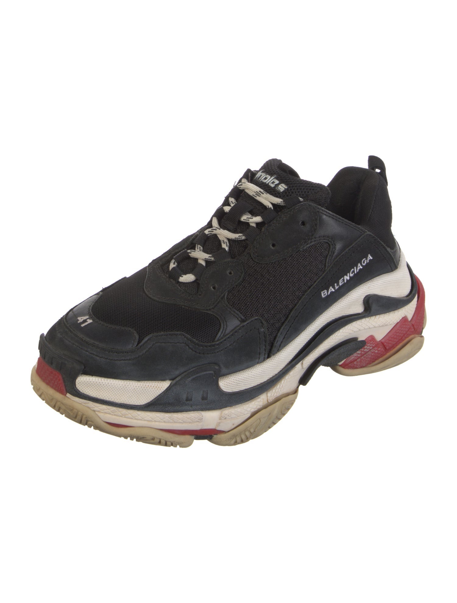 Balenciaga Triple S 'Black Red' Chunky Sneakers