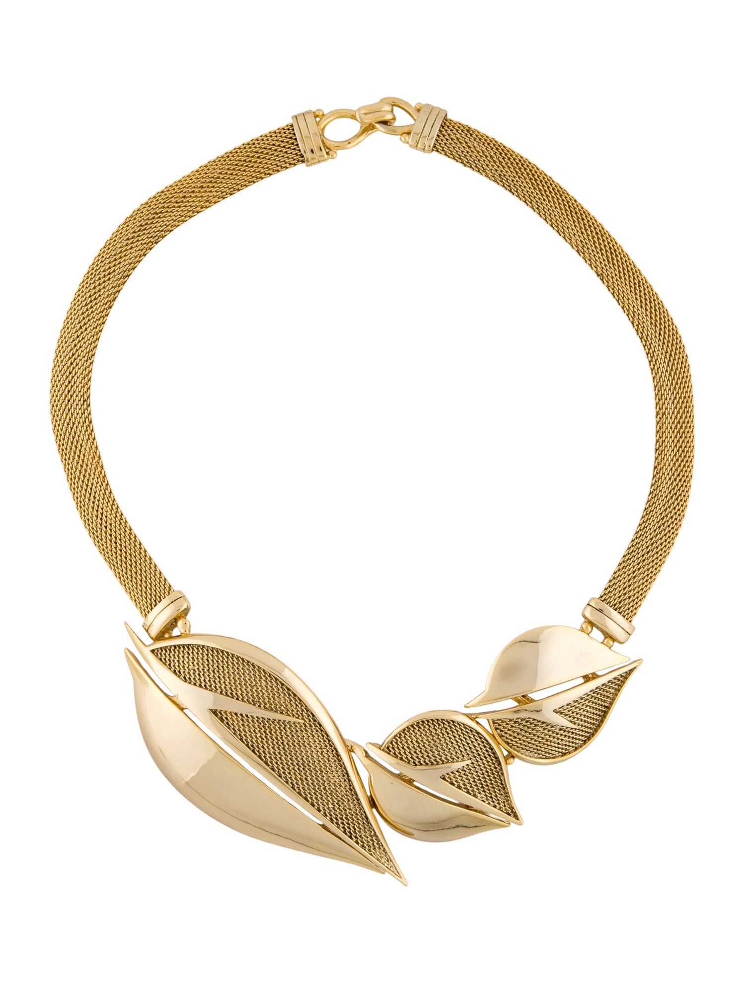 Balenciaga Vintage Mesh Leaf Collar Necklace