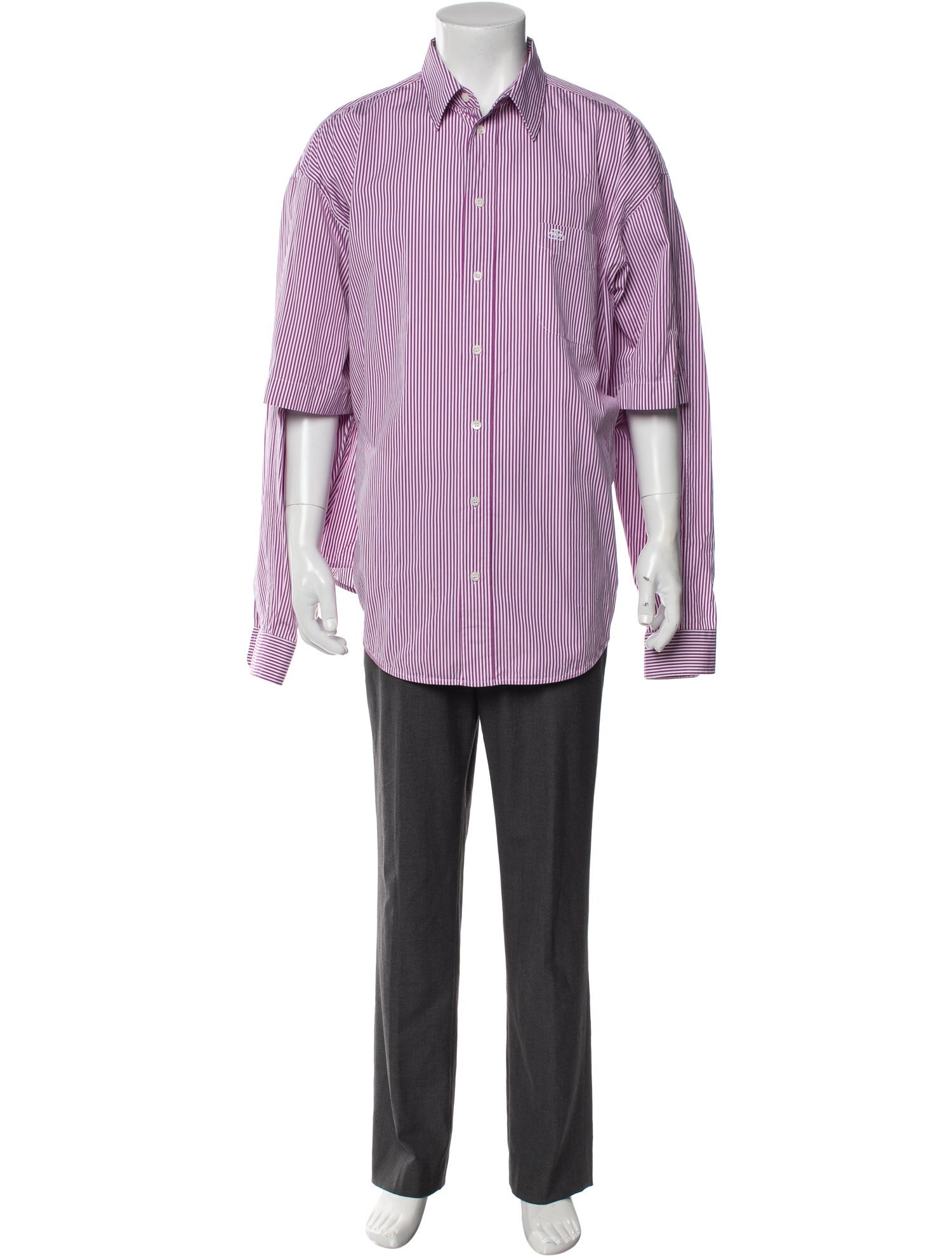 Balenciaga Striped Short Sleeve Shirt