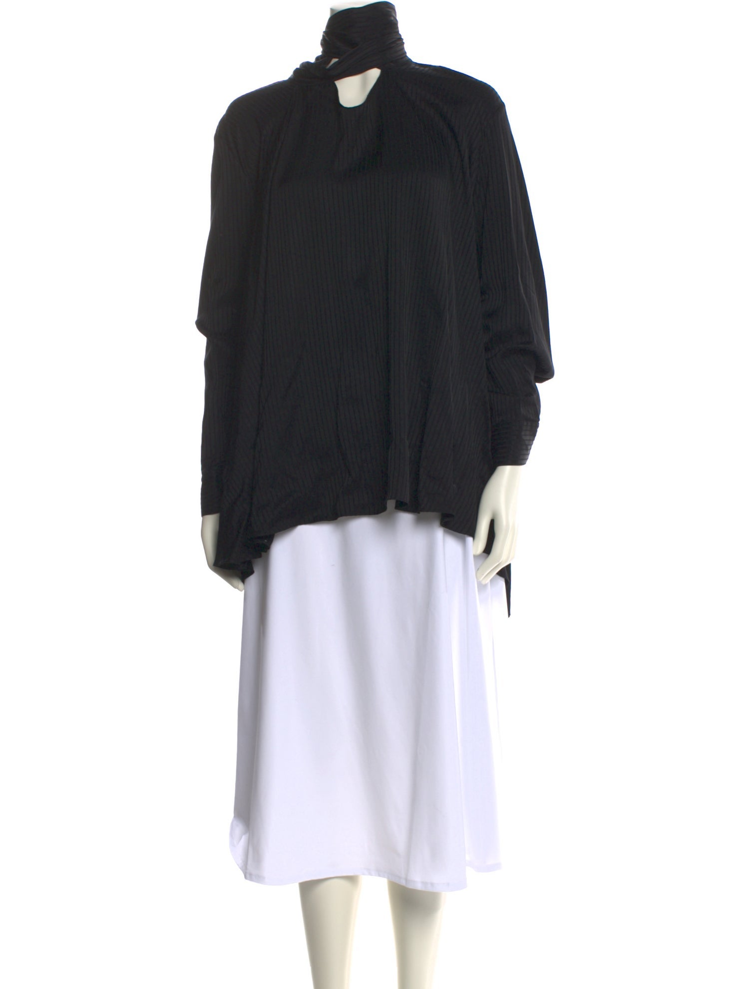 Balenciaga Mock Neck Long Sleeve Blouse