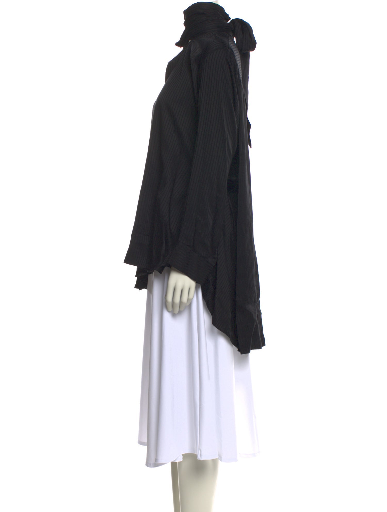 Balenciaga Mock Neck Long Sleeve Blouse