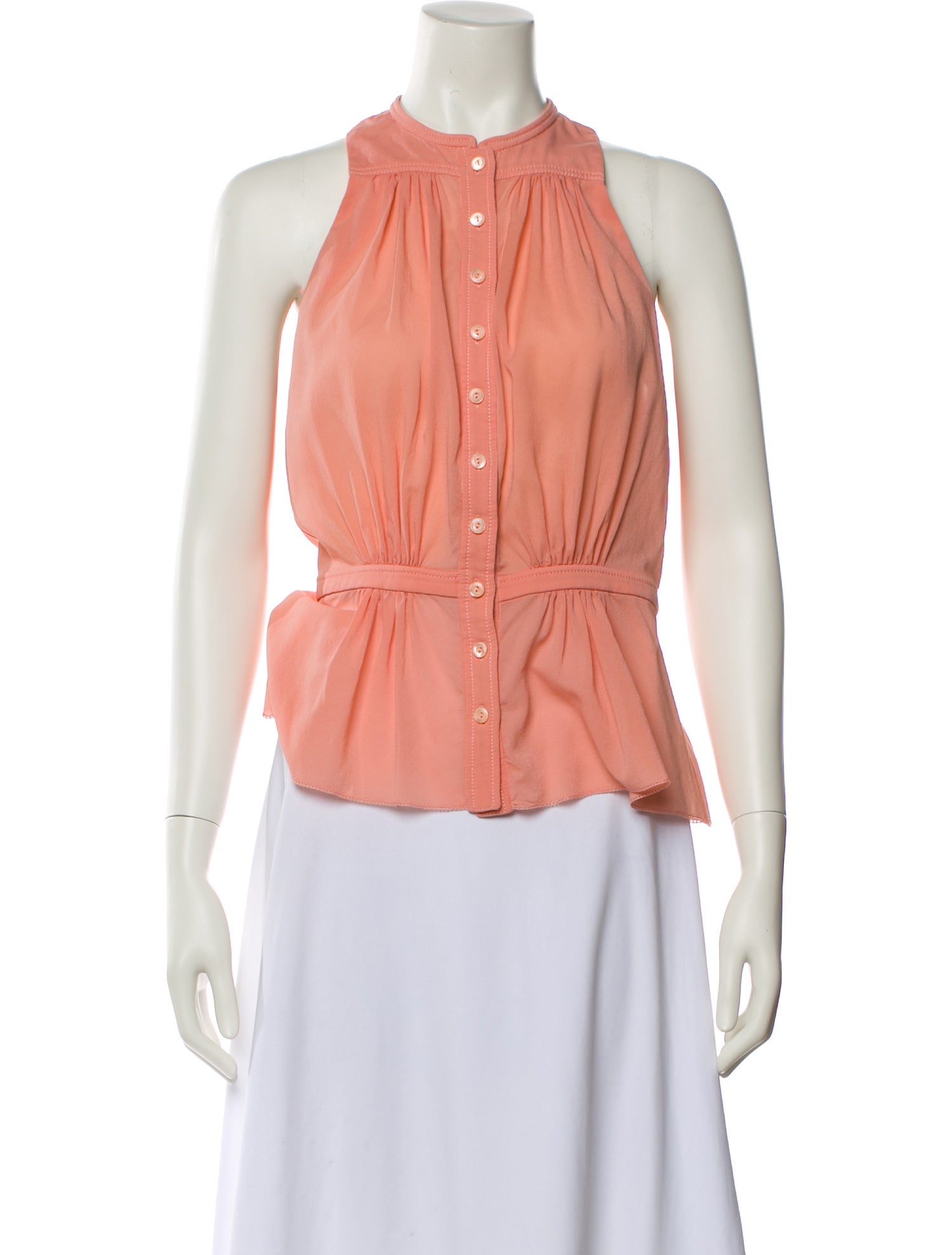 Balenciaga Mock Neck Sleeveless Blouse