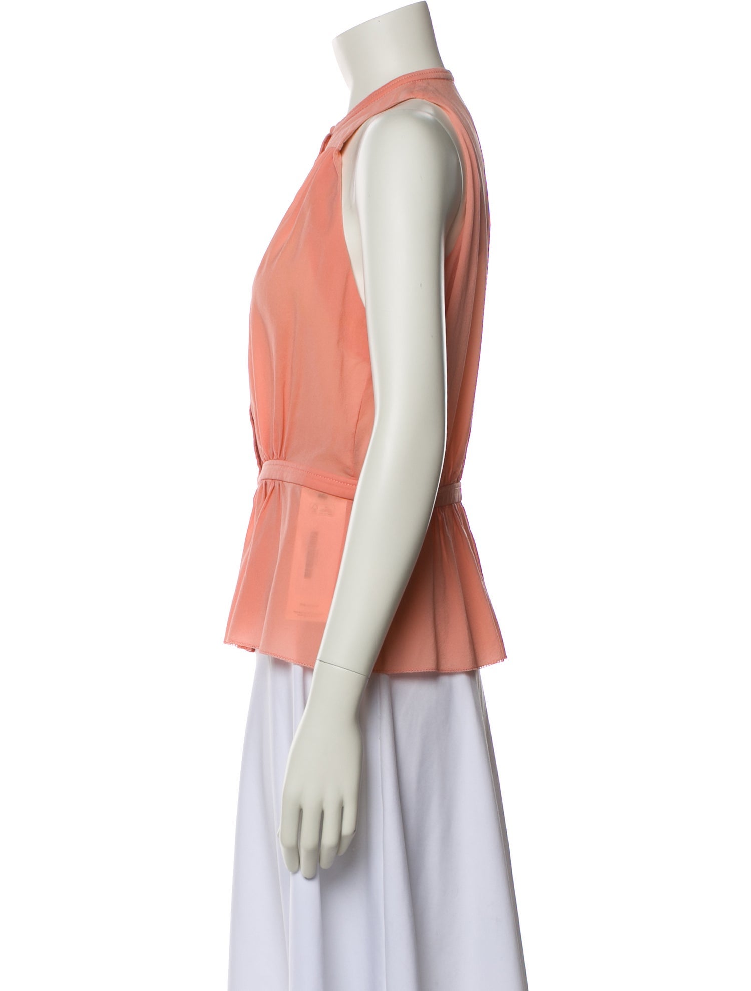 Balenciaga Mock Neck Sleeveless Blouse