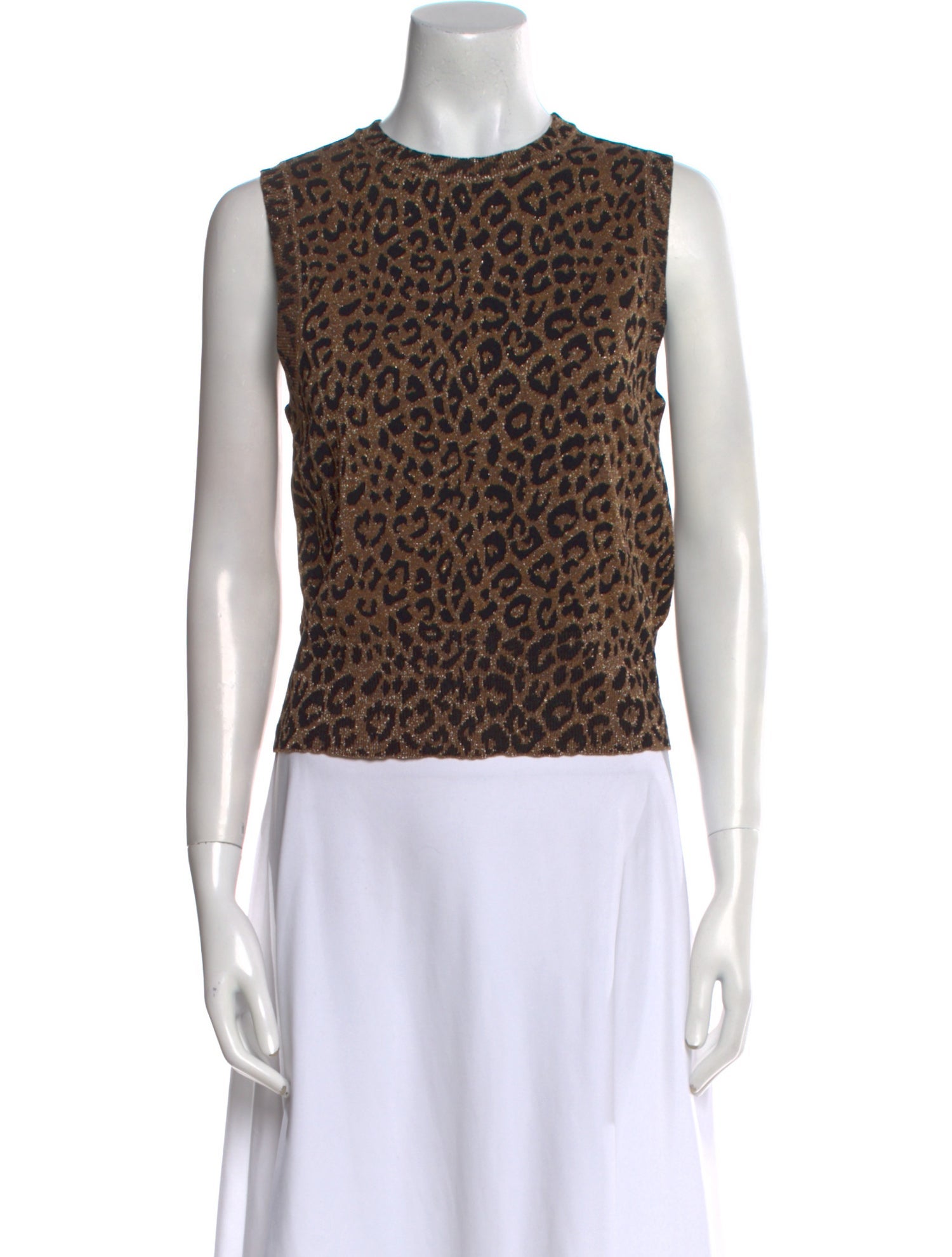 Balenciaga Animal Print Crew Neck Top