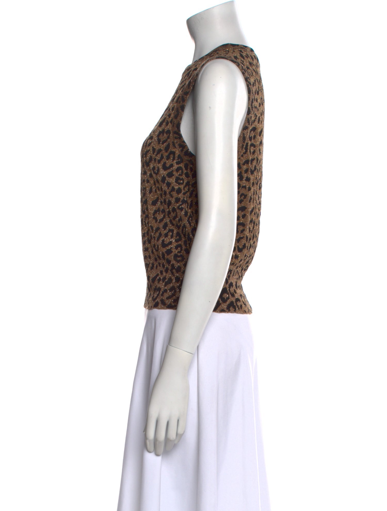 Balenciaga Animal Print Crew Neck Top