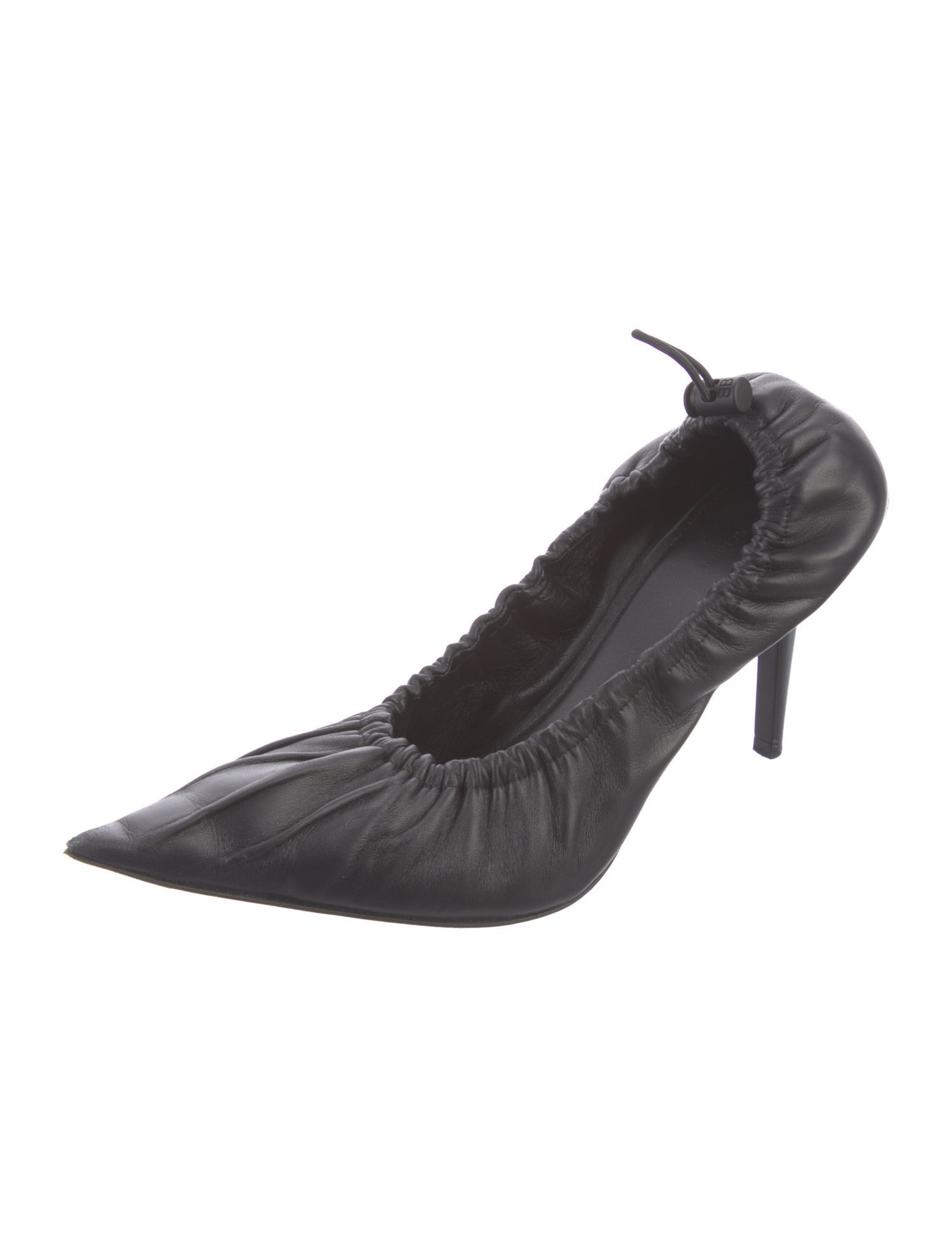 Balenciaga Leather Ruffle Embellishment Pumps