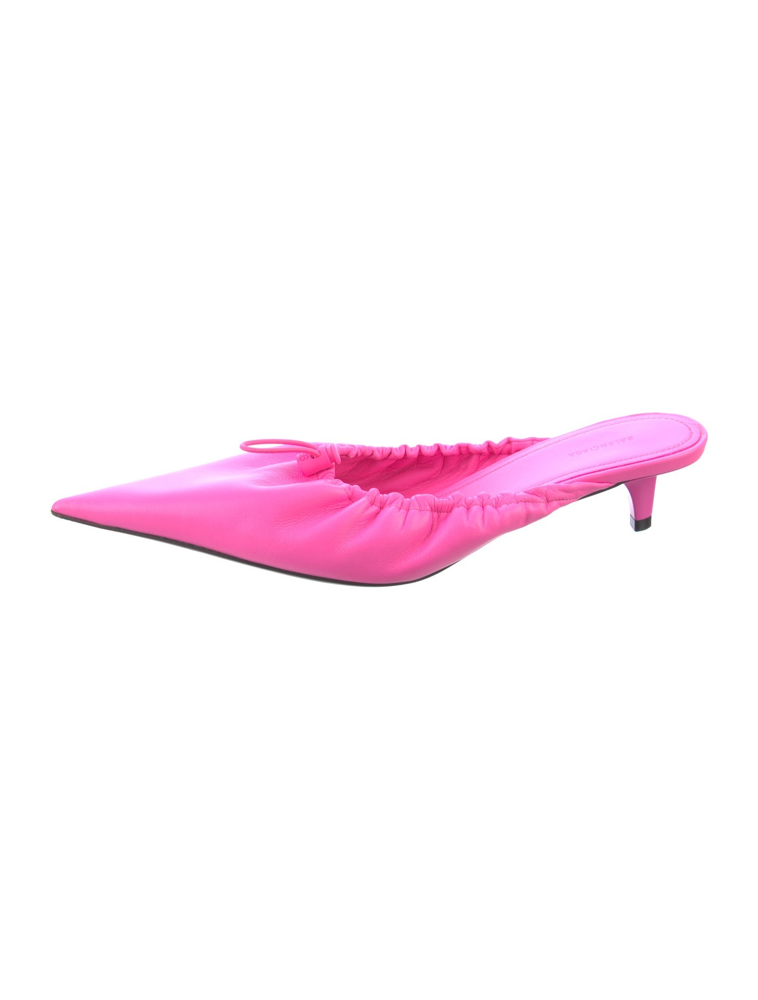 Balenciaga Leather Ruffle Embellishment Mules