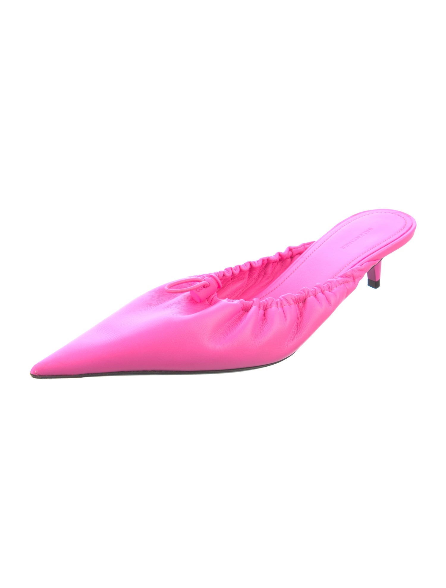 Balenciaga Leather Ruffle Embellishment Mules