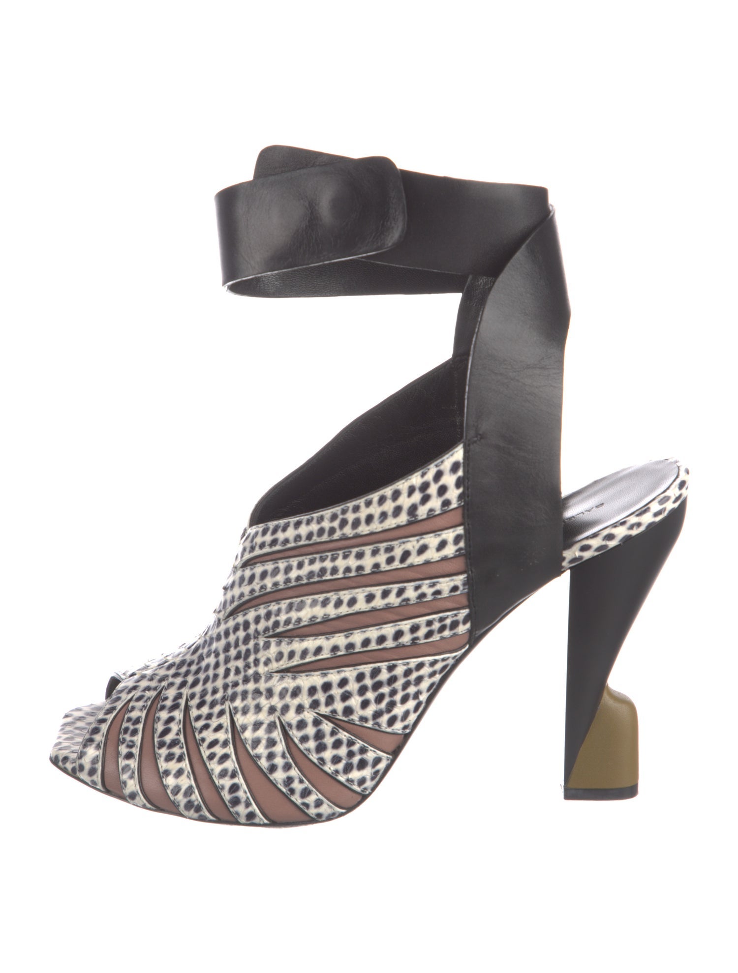 Balenciaga Snakeskin Printed Slingback Pumps