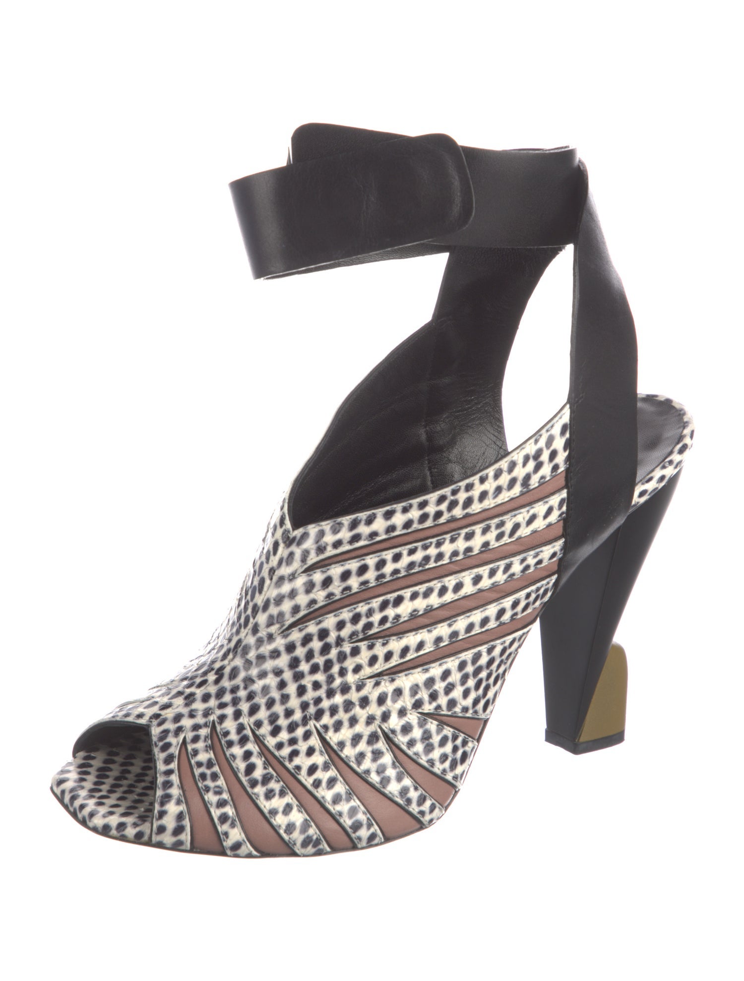 Balenciaga Snakeskin Printed Slingback Pumps