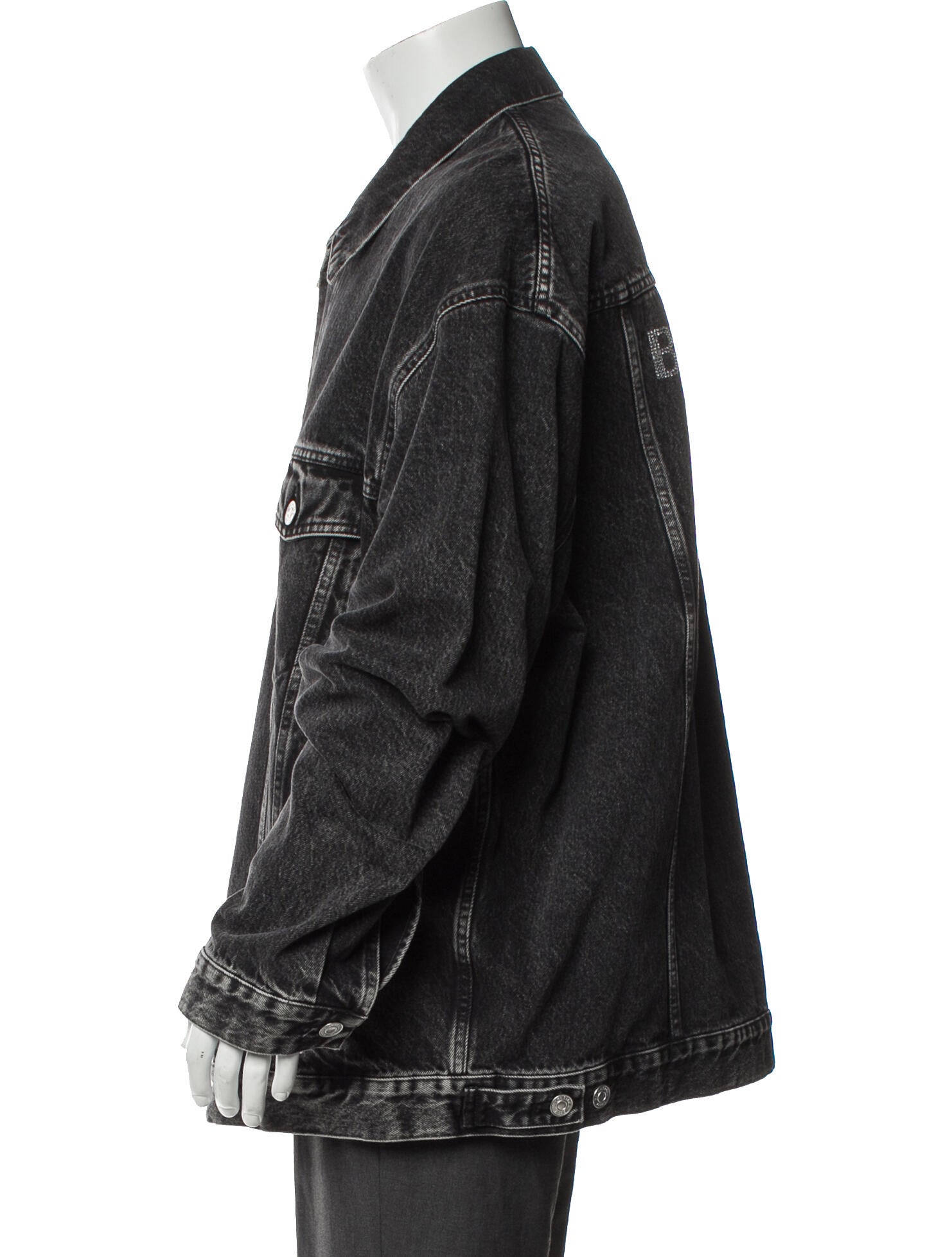 Balenciaga 2022 'Rhinestone Logo' Denim Jacket