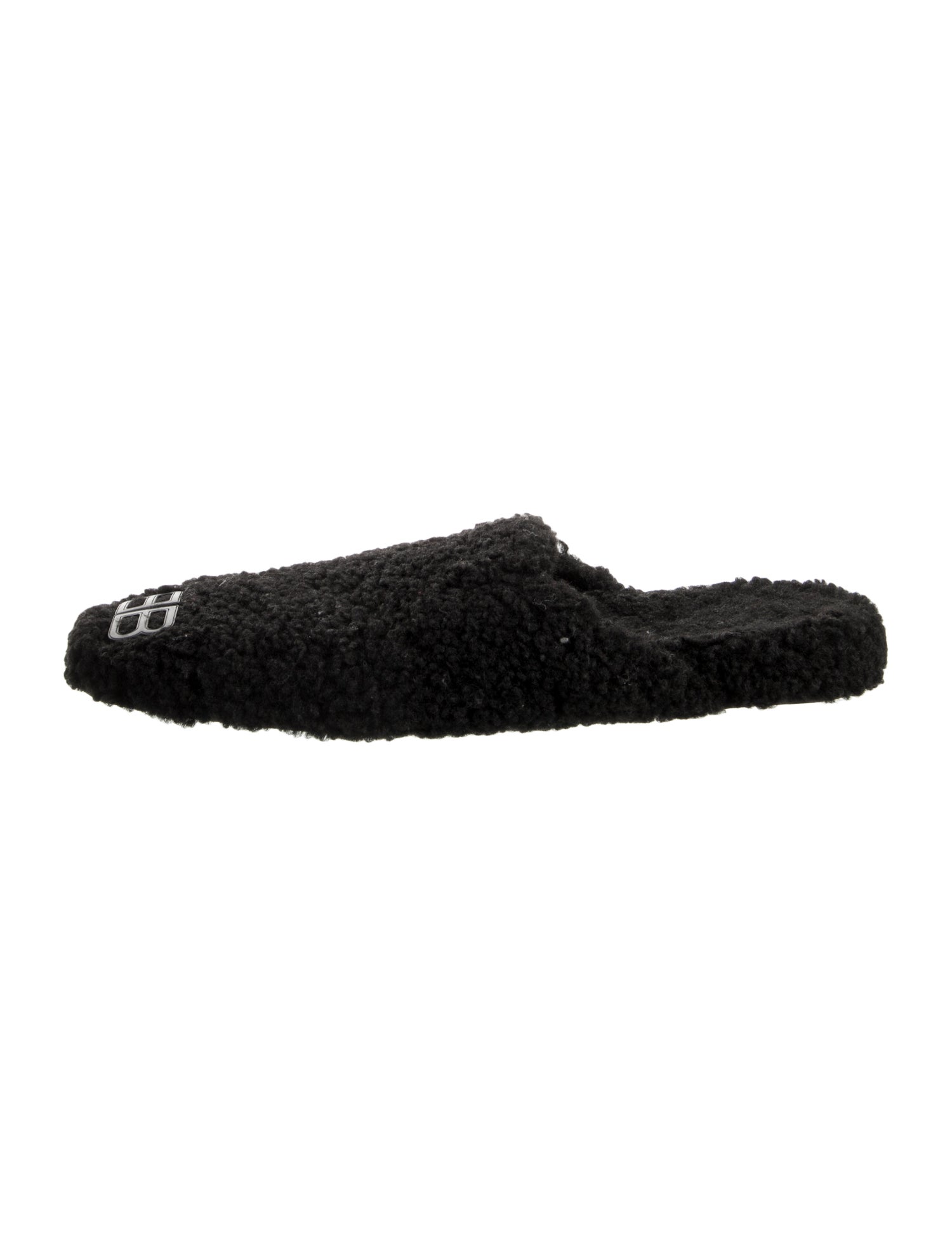 Balenciaga Faux Fur Embroidered Accent Slides