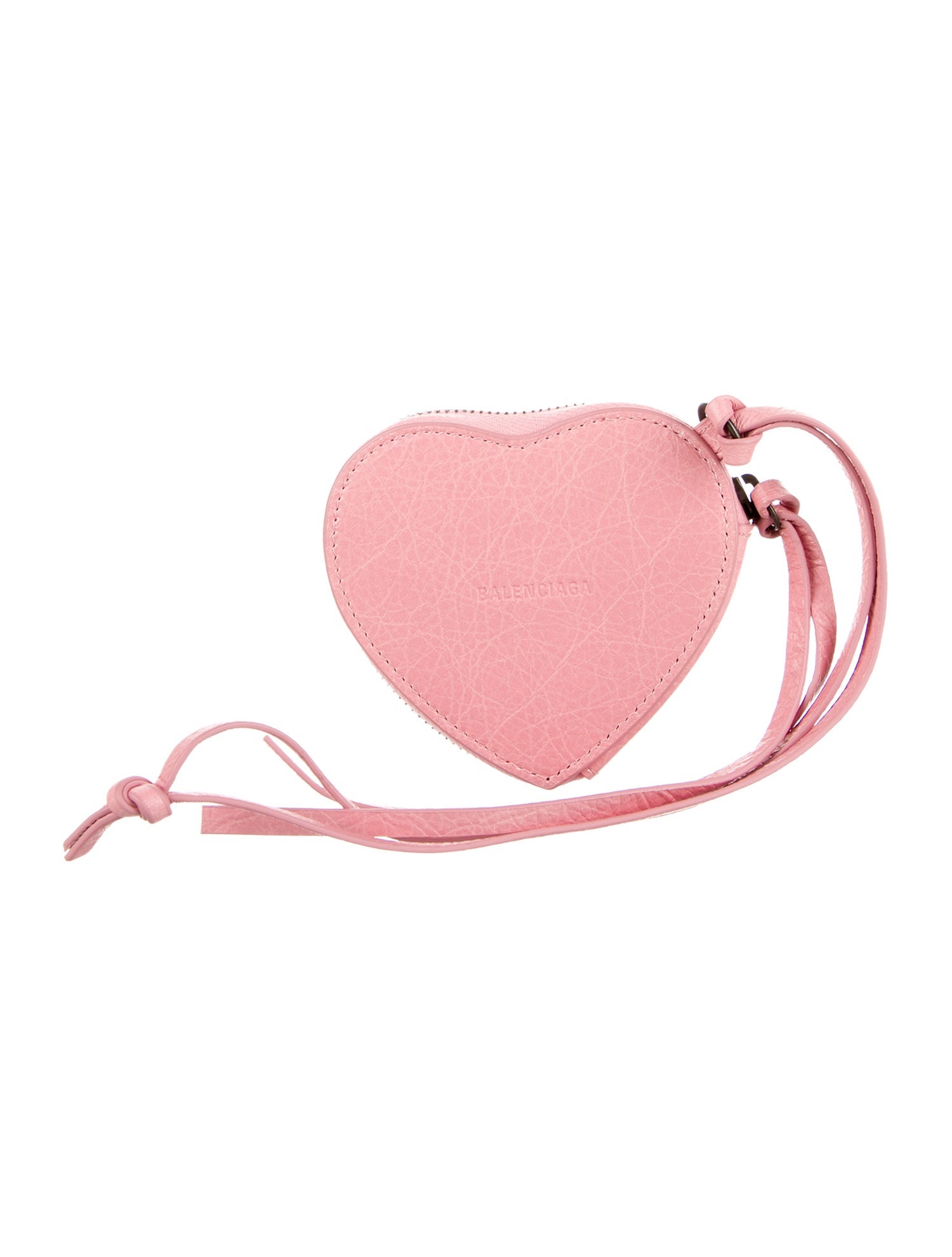Balenciaga Pink Leather Heart Bag Charm w/Tags
