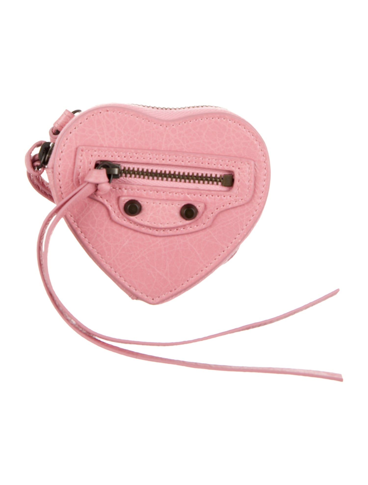 Balenciaga Pink Leather Heart Bag Charm w/Tags