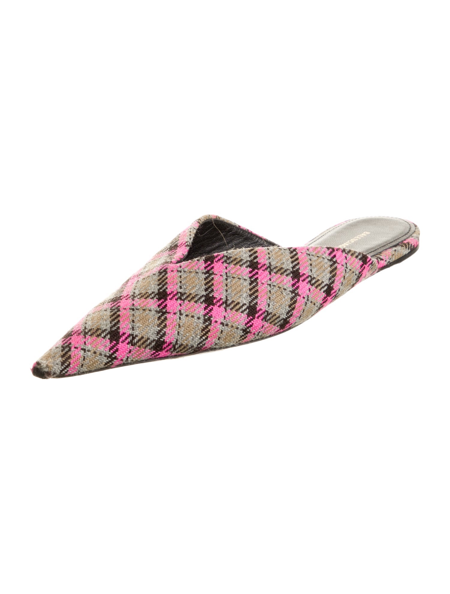 Balenciaga Knife Plaid Print Mules