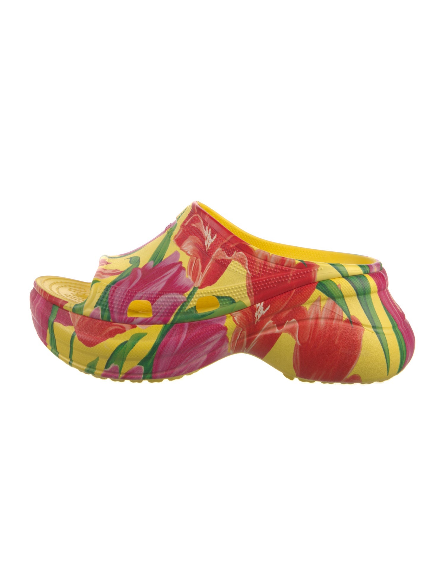Balenciaga Rubber Floral Print Slides