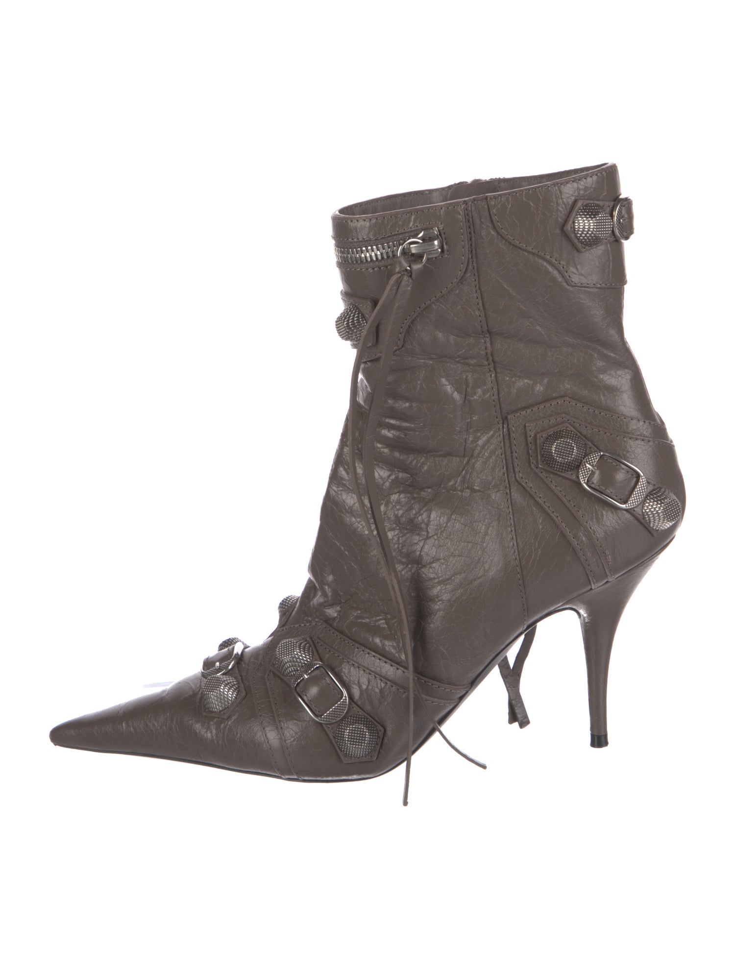 Balenciaga Leather Colorblock Pattern Boots