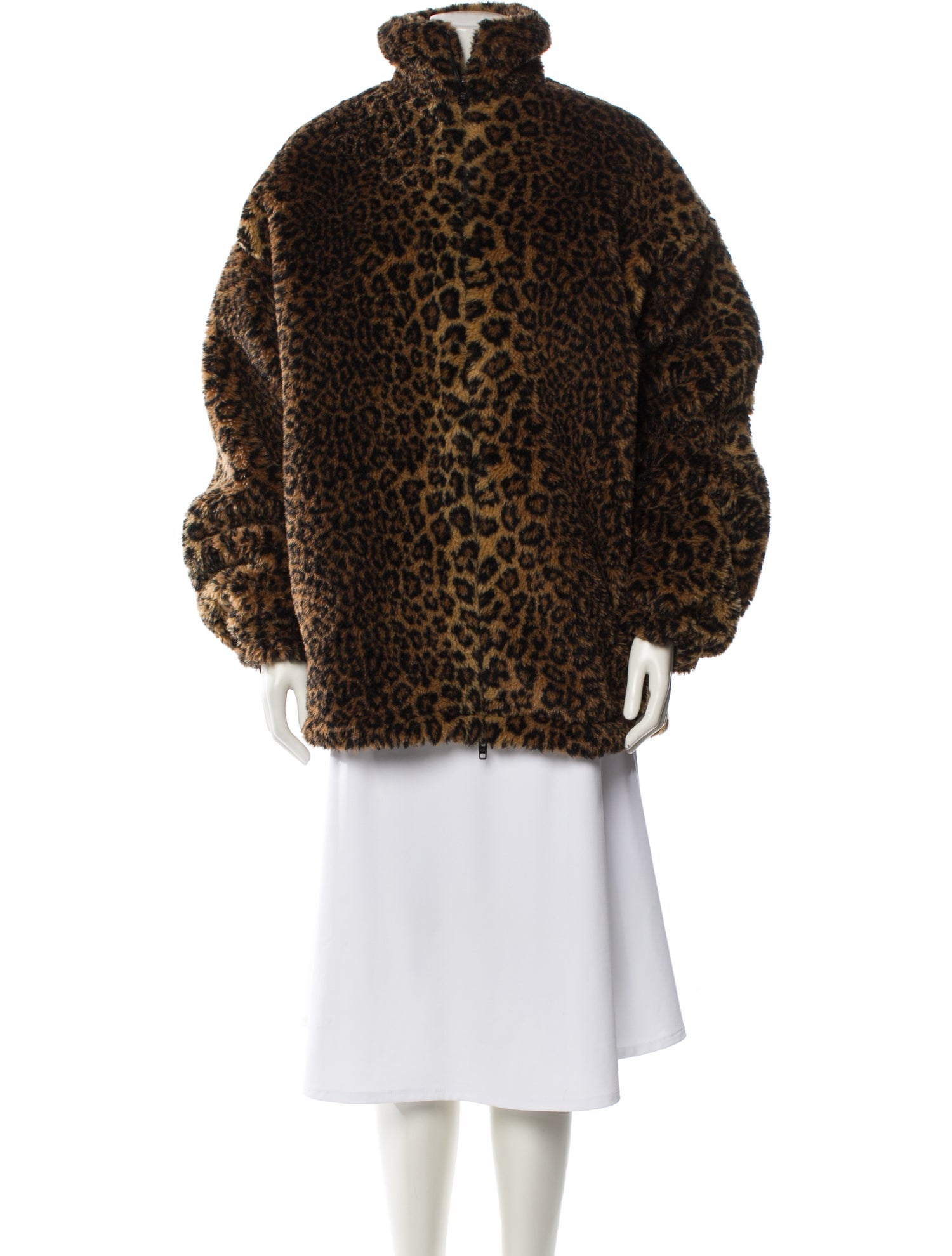 Balenciaga 2021 Animal Print Faux Fur Jacket