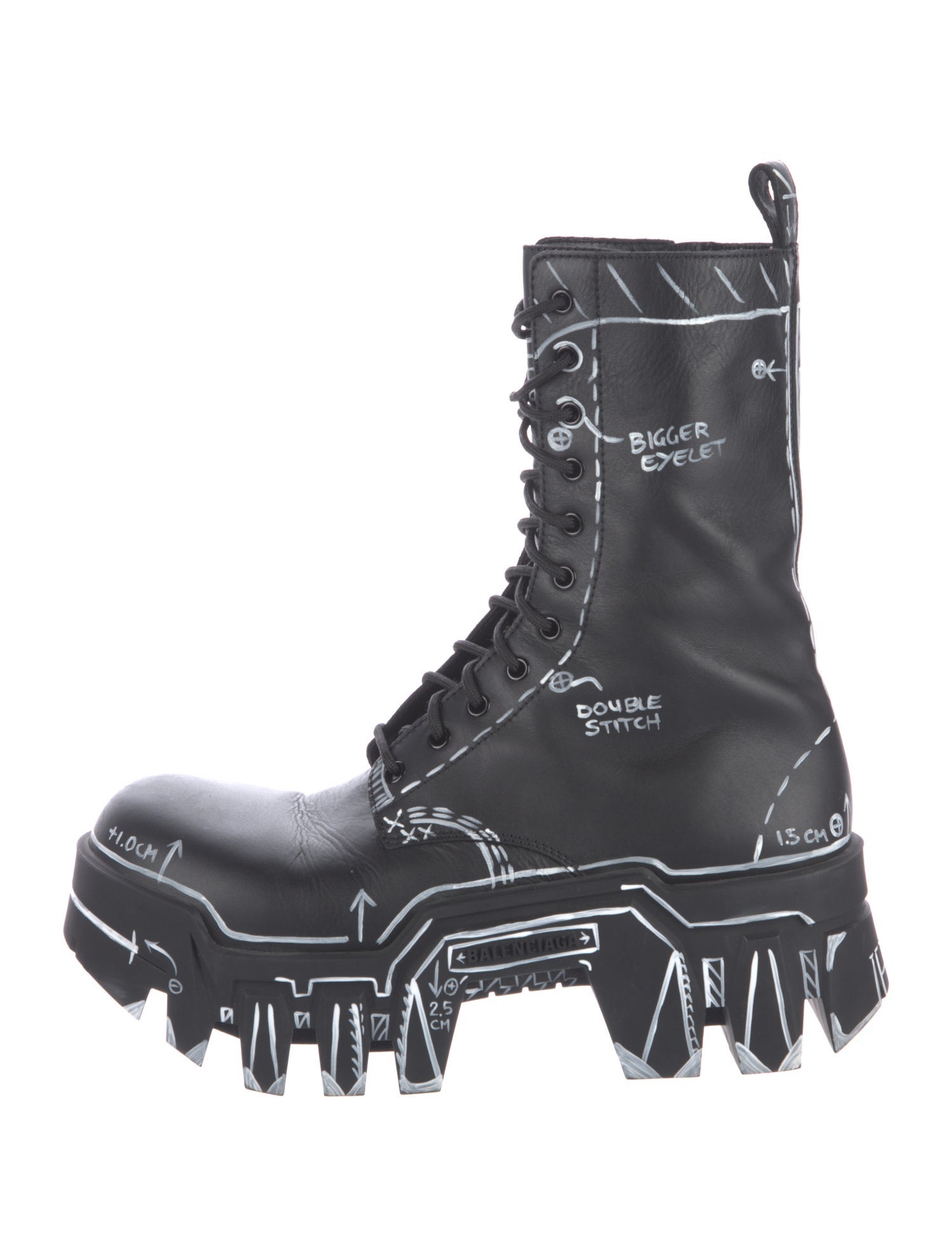 Balenciaga Leather Combat Boots