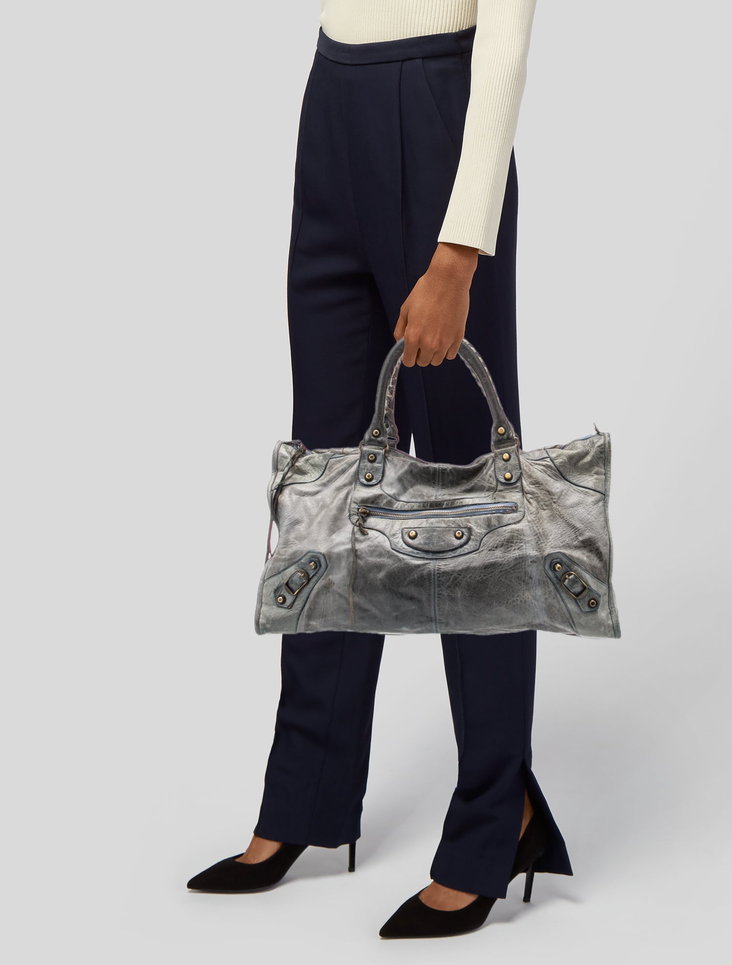 Balenciaga Leather Work - Grey Handle Bags, Handbags - BAL368230 Balenciaga Leather Work - Grey Handle Bags, Handbags - BAL368230