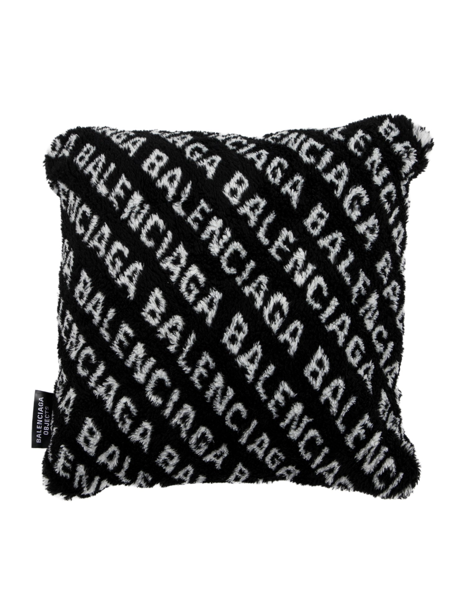 Balenciaga Allover Logo Throw Pillow