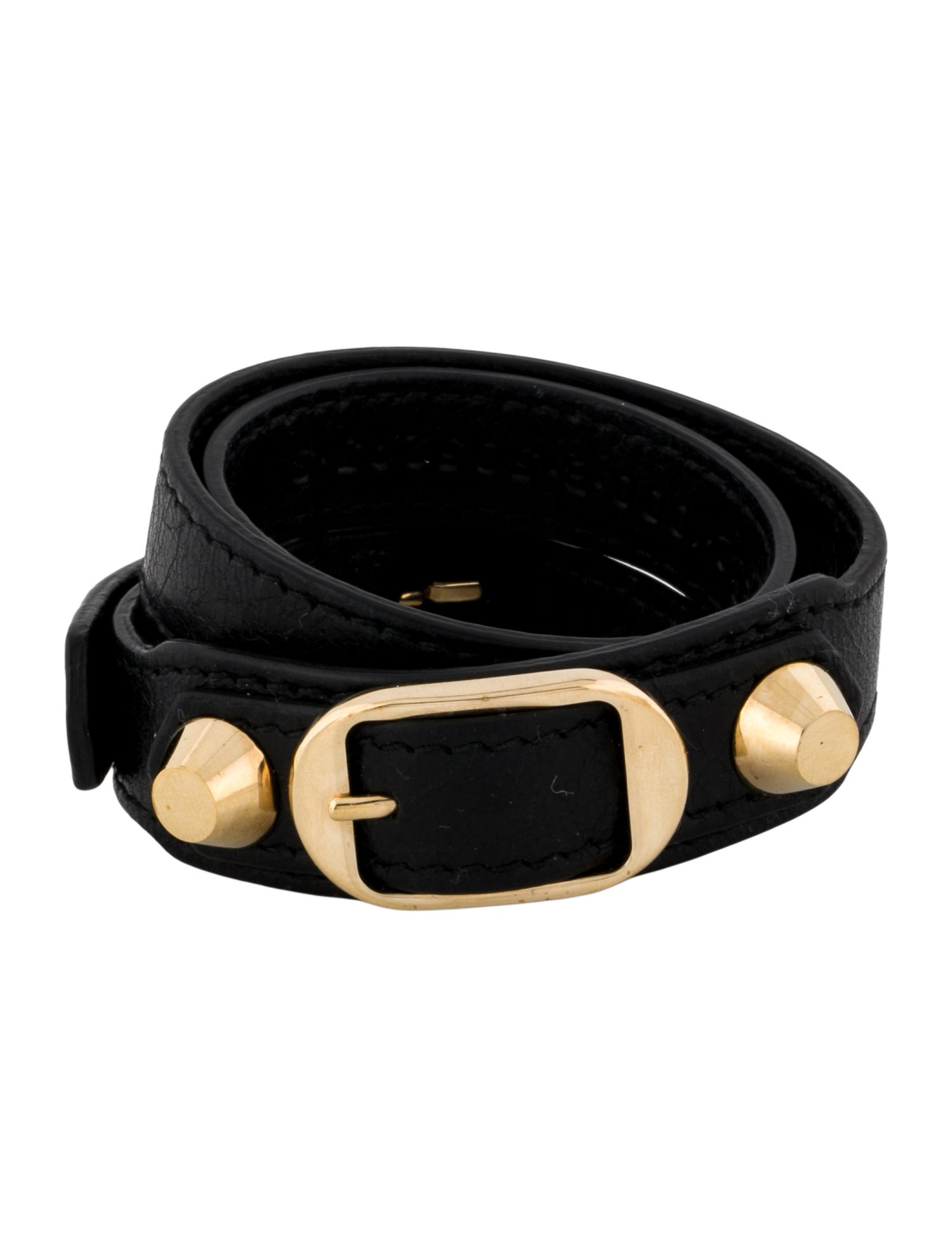 Balenciaga Leather Triple Wrap Bracelet