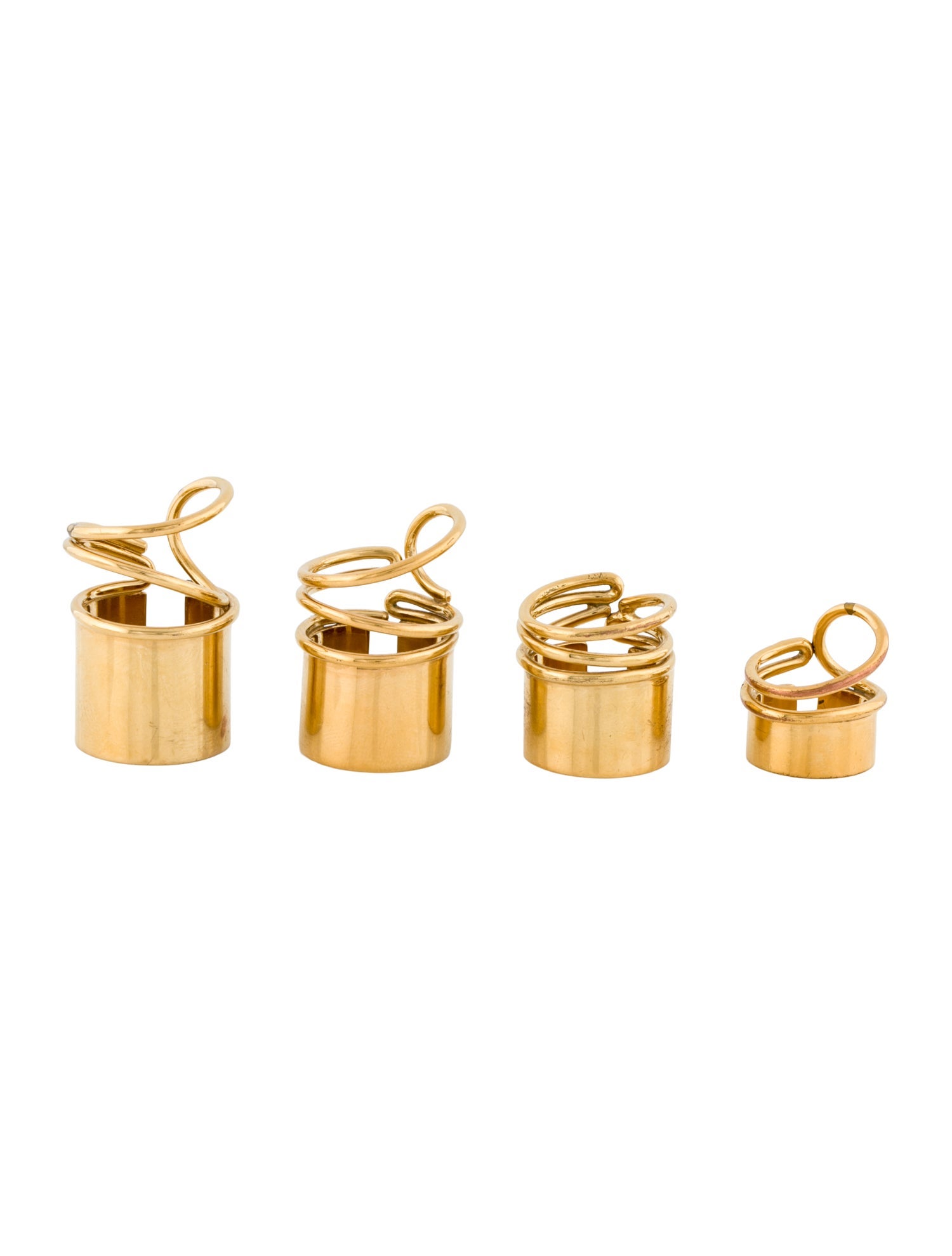 Balenciaga Thick Tube Ring Set Of 4