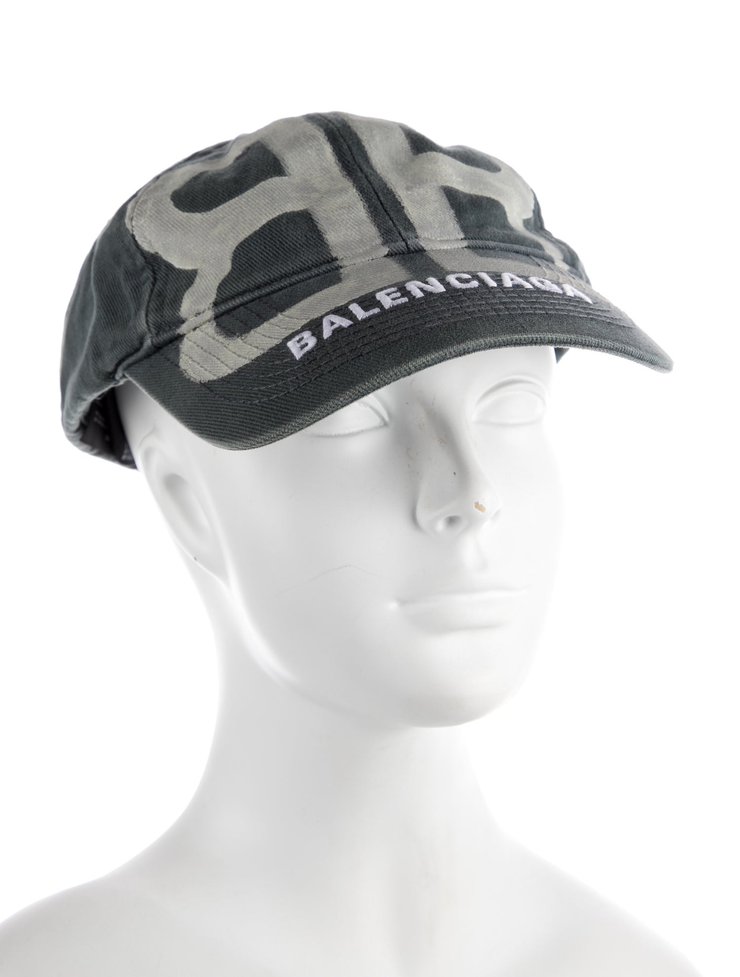Balenciaga Embroidered Pattern Print Canvas Baseball Cap