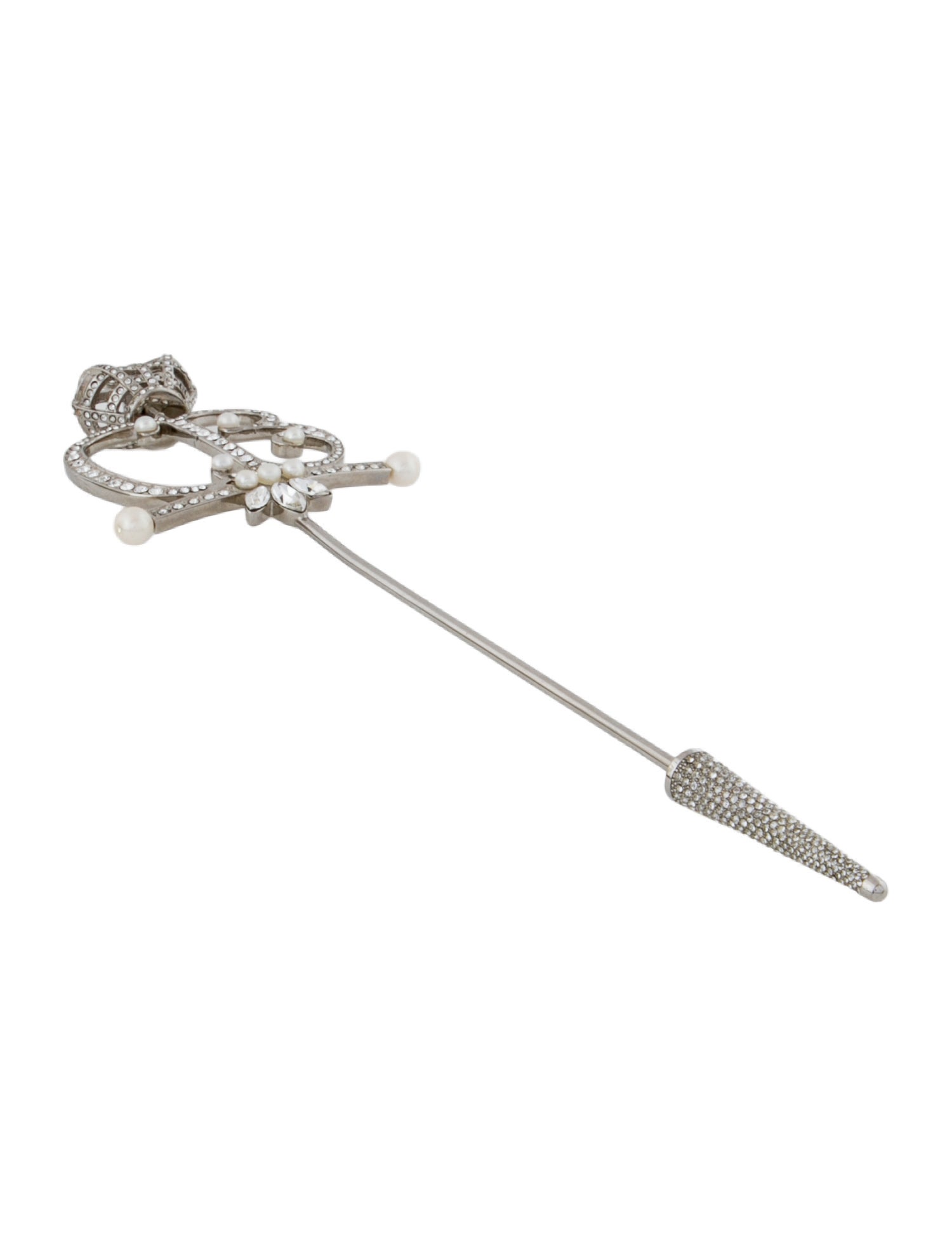Balenciaga Pearl Maria Cristina 'CB' Sword Tie Pin
