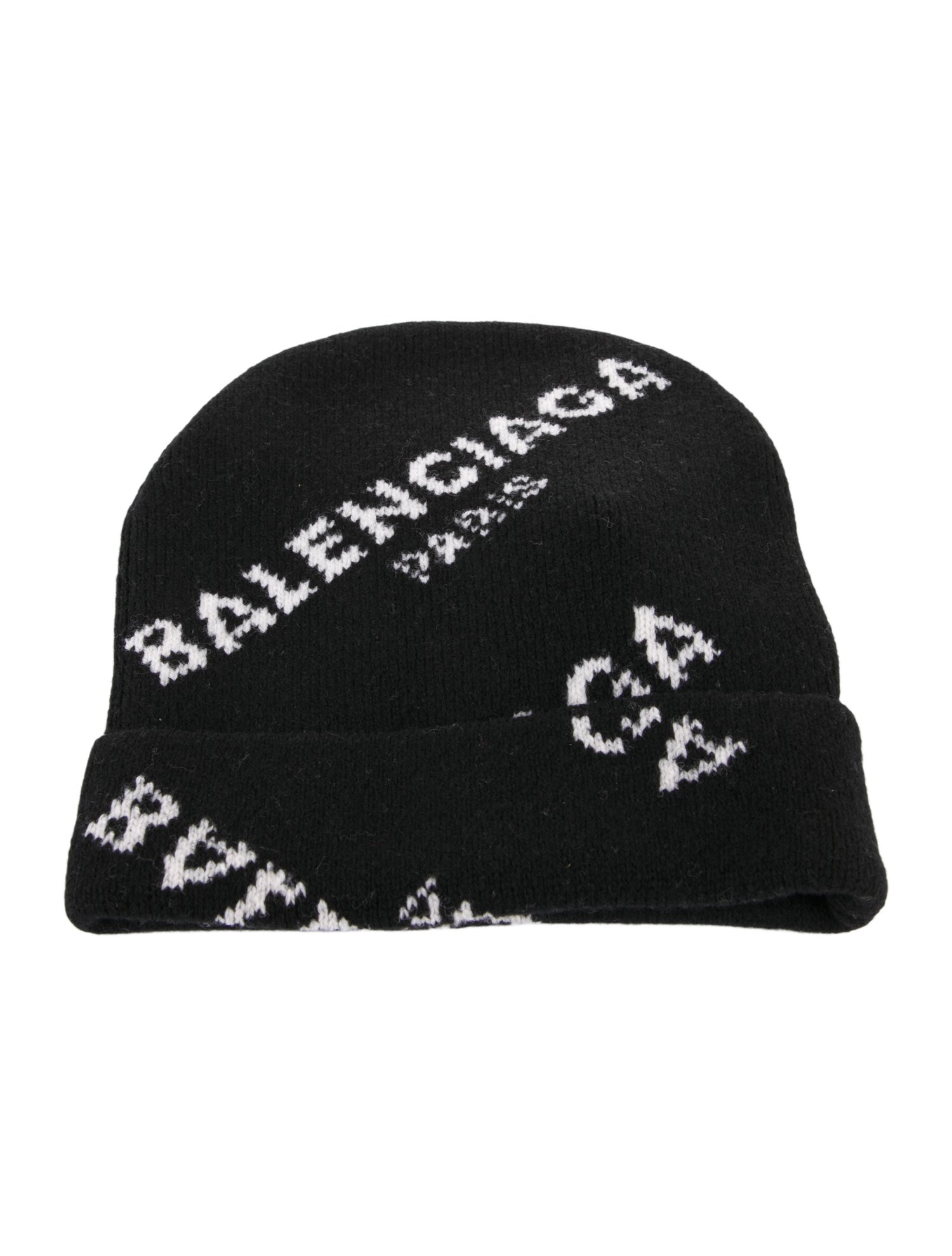 Balenciaga Pattern Print Knit Beanie w/Tags
