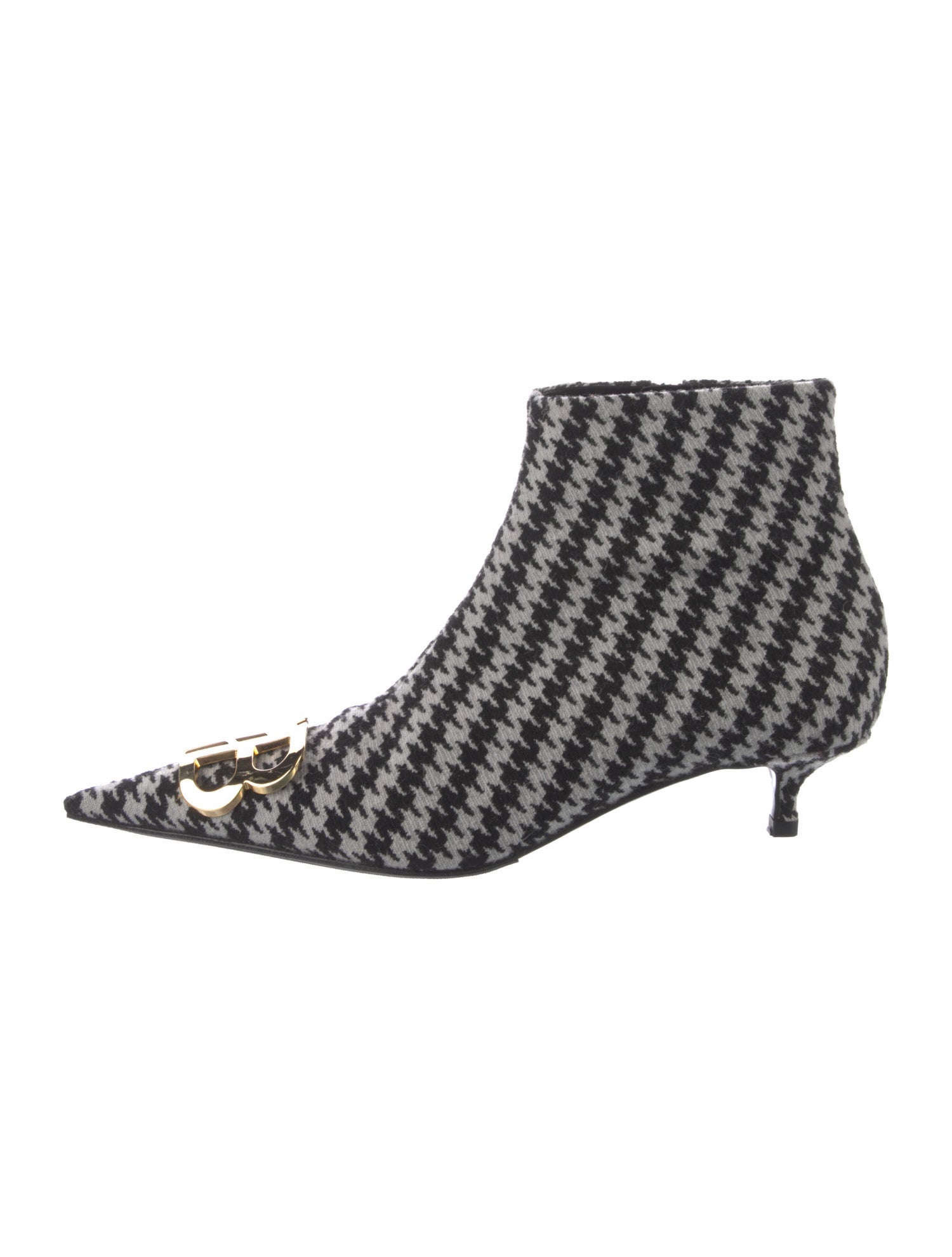 Balenciaga Houndstooth Print Mules