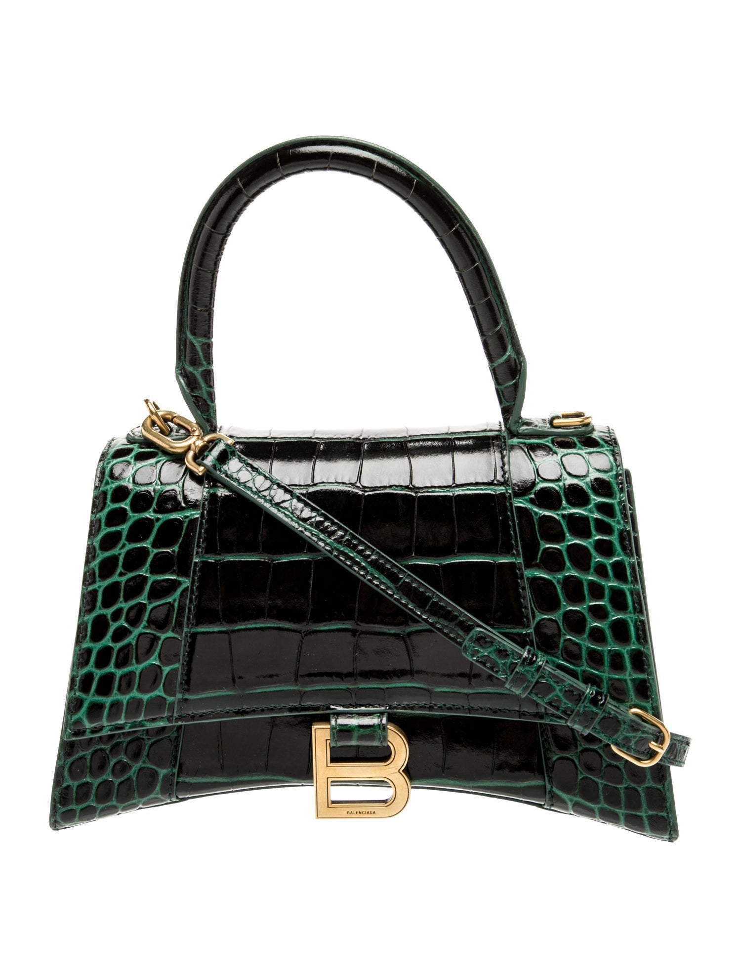 Balenciaga Embossed Leather Top Handle Bag Small