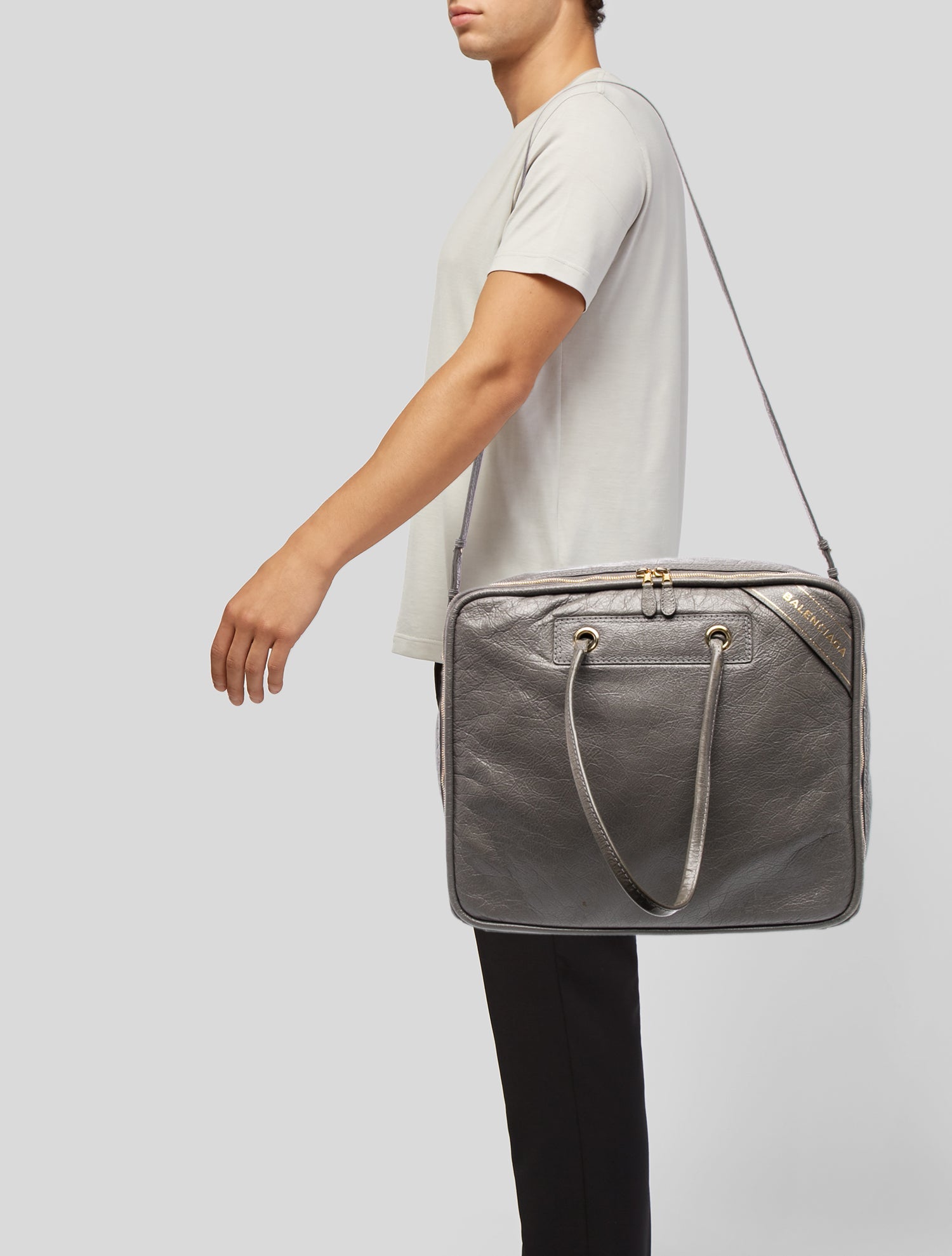 Balenciaga Lambskin Agneau Blanket Square M Bag Vintage