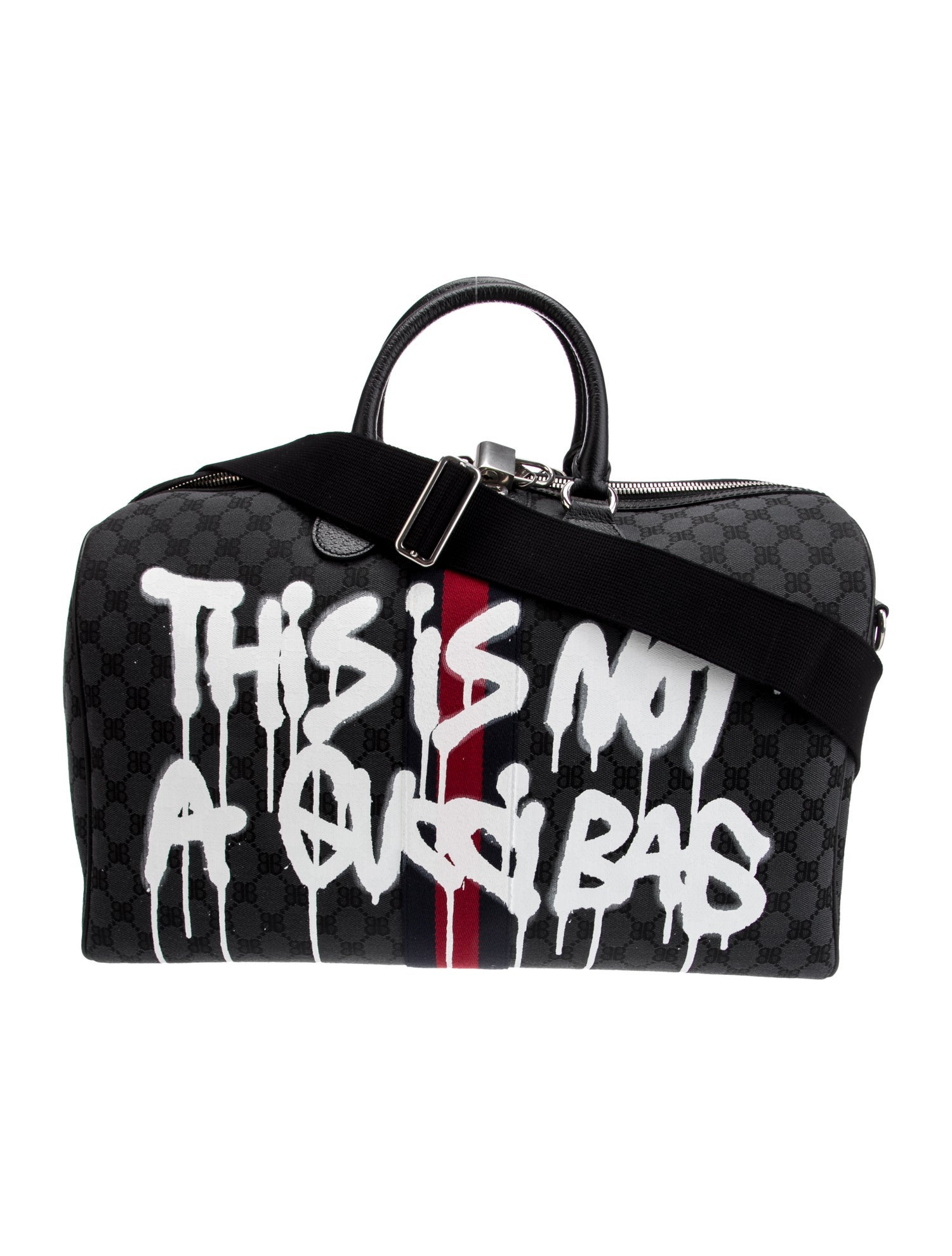 Balenciaga Sylvie Web x Gucci The Hacker Project Graffiti Duffle Bag