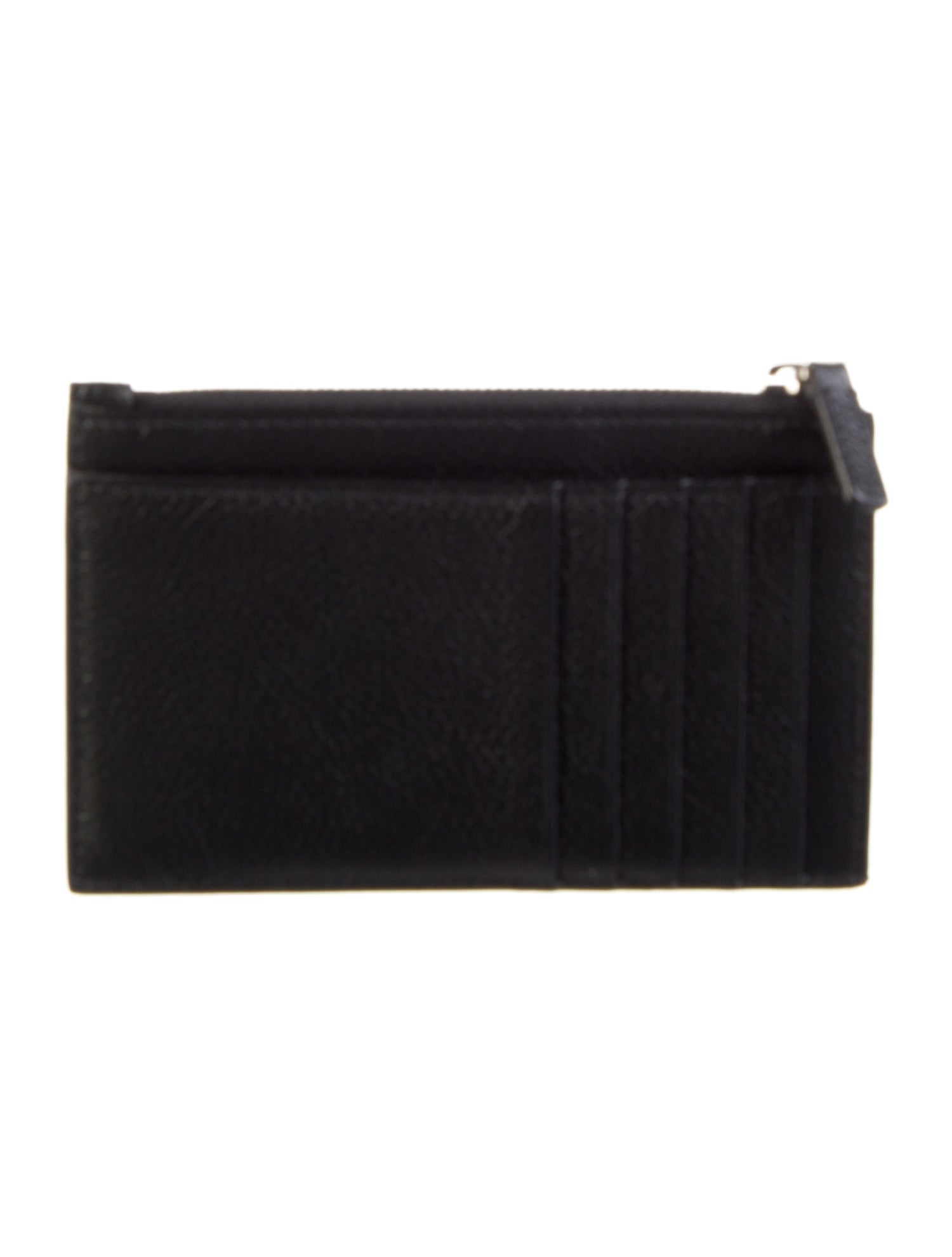 Balenciaga Logo Zip Card Holder Leather Wallet