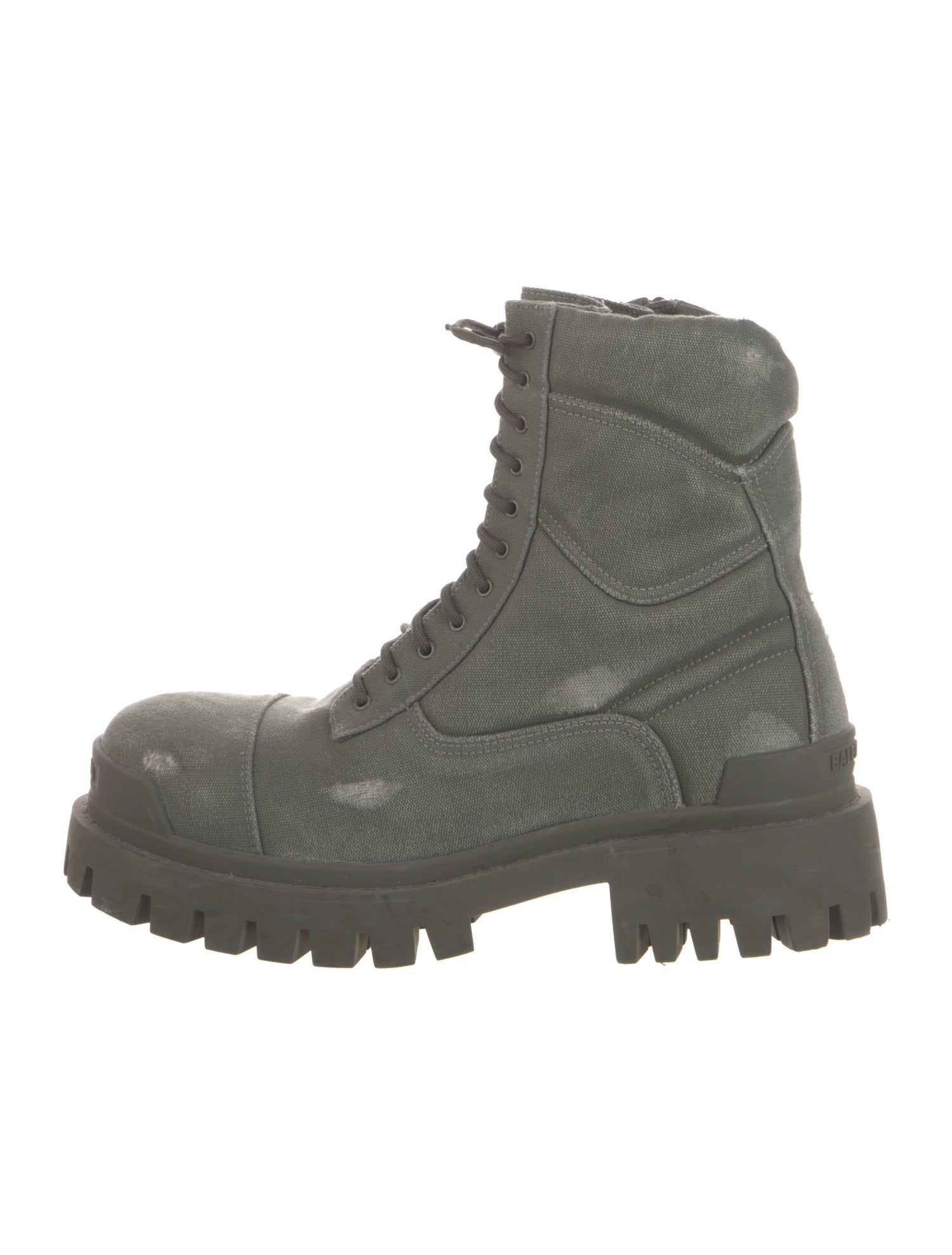 Balenciaga Canvas Distressed Accents Combat Boots